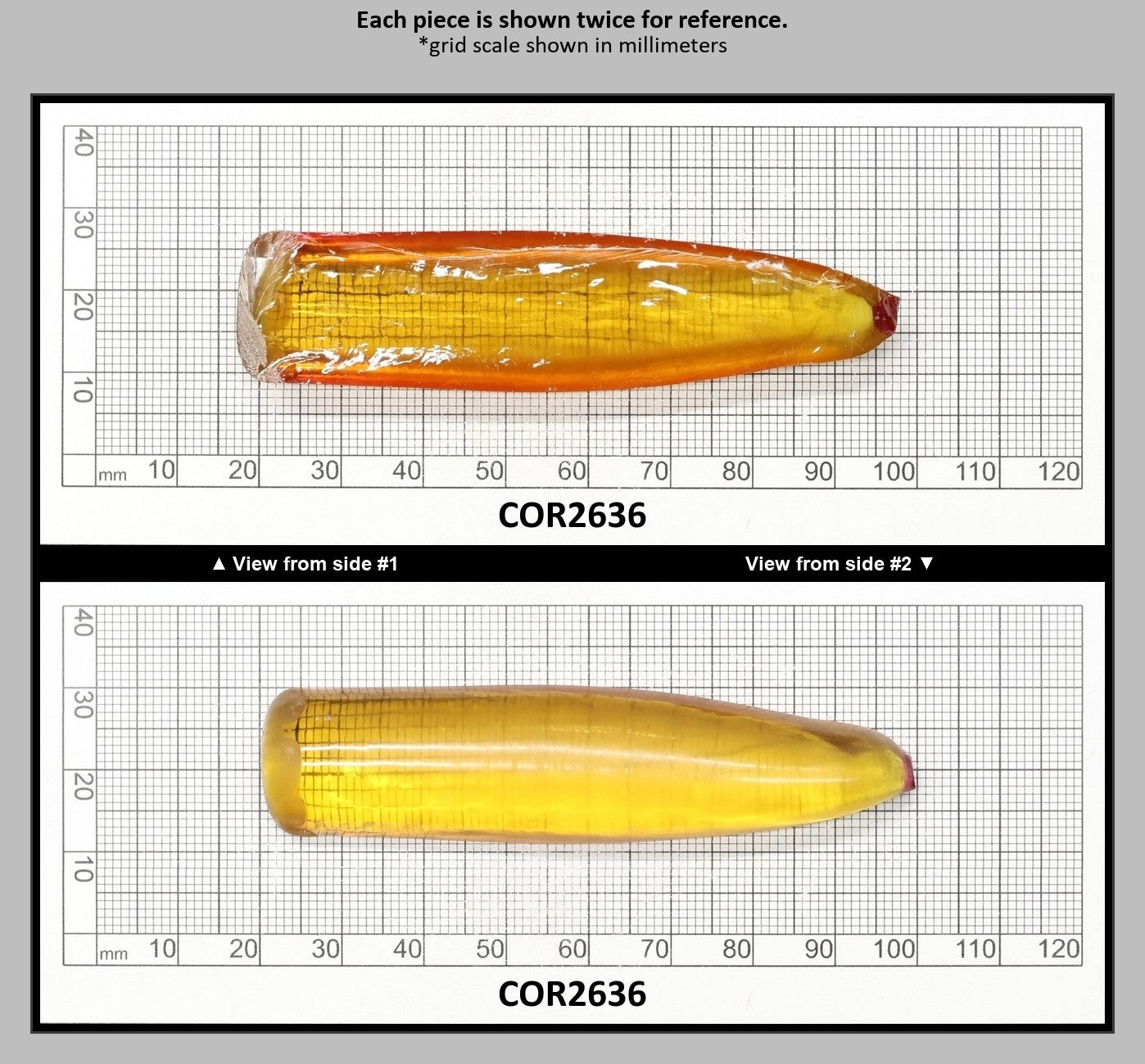 Yellow #21 Lab Created Corundum Sapphire Faceting Rough for Gem Cutting - Various Sizes - Split Boule : COR2636