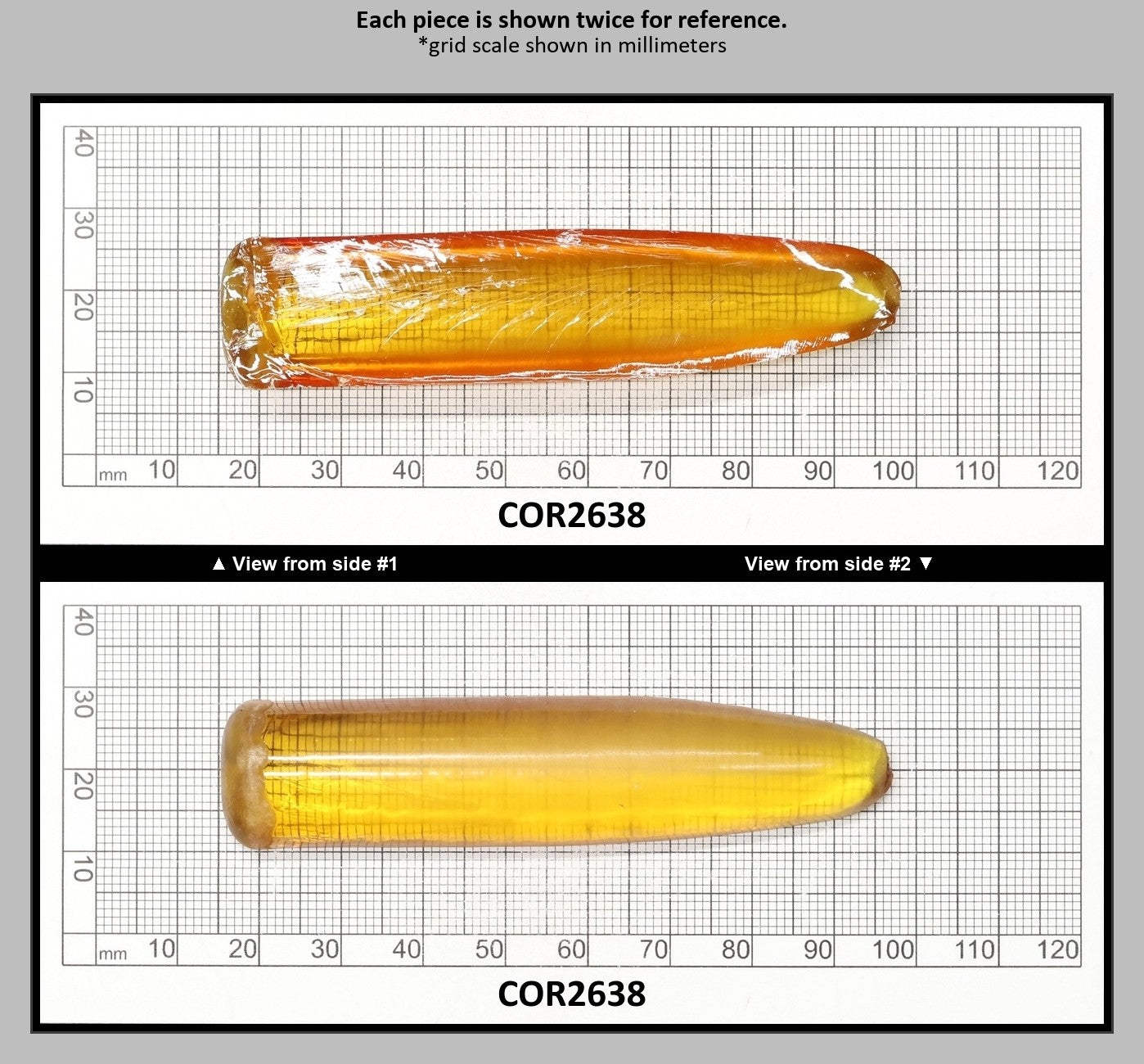 Yellow #21 Lab Created Corundum Sapphire Faceting Rough for Gem Cutting - Various Sizes - Split Boule : COR2638
