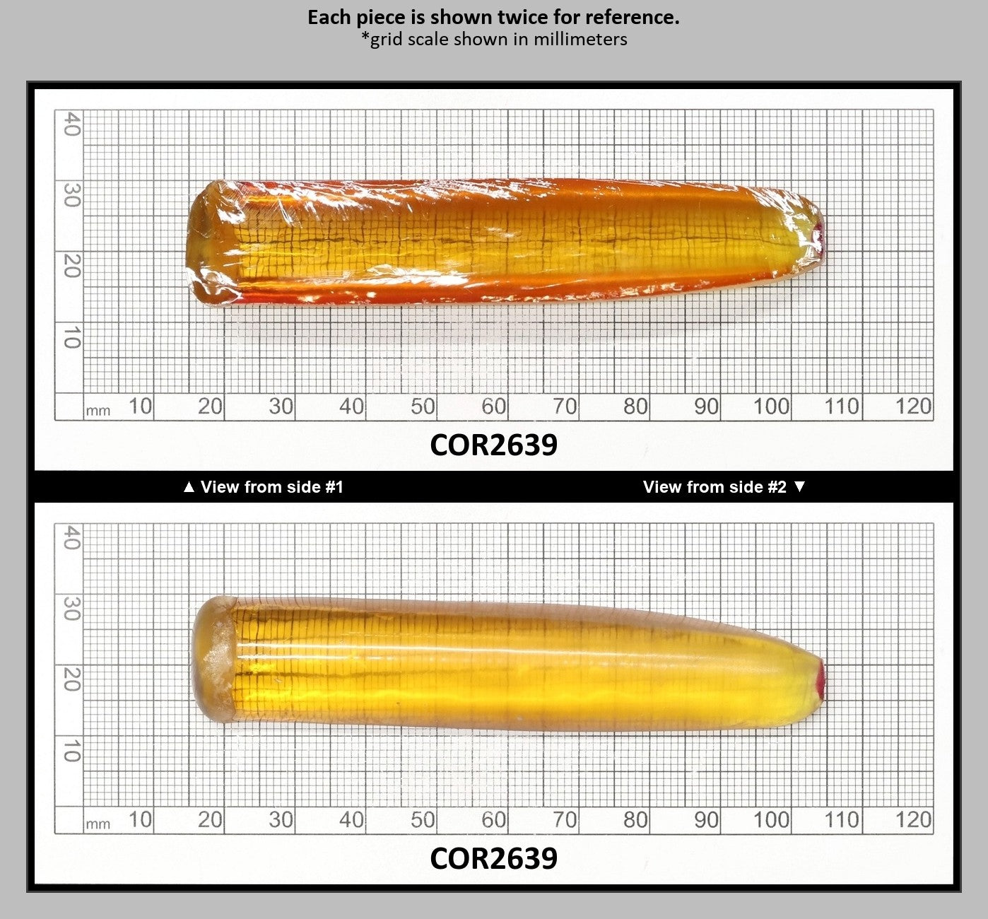 Yellow #21 Lab Created Corundum Sapphire Faceting Rough for Gem Cutting - Various Sizes - Split Boule : COR2639