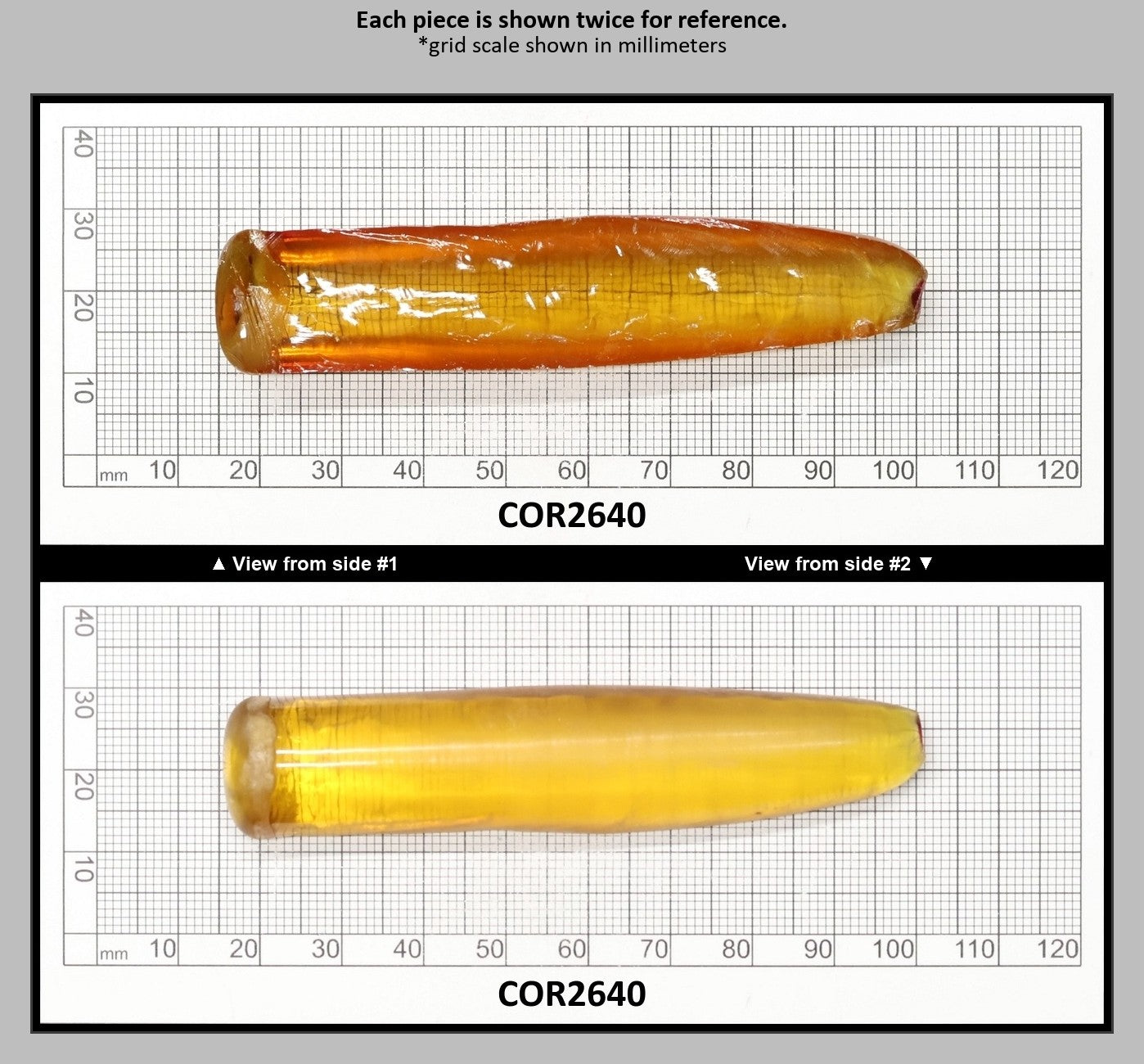 Yellow #21 Lab Created Corundum Sapphire Faceting Rough for Gem Cutting - Various Sizes - Split Boule : COR2640