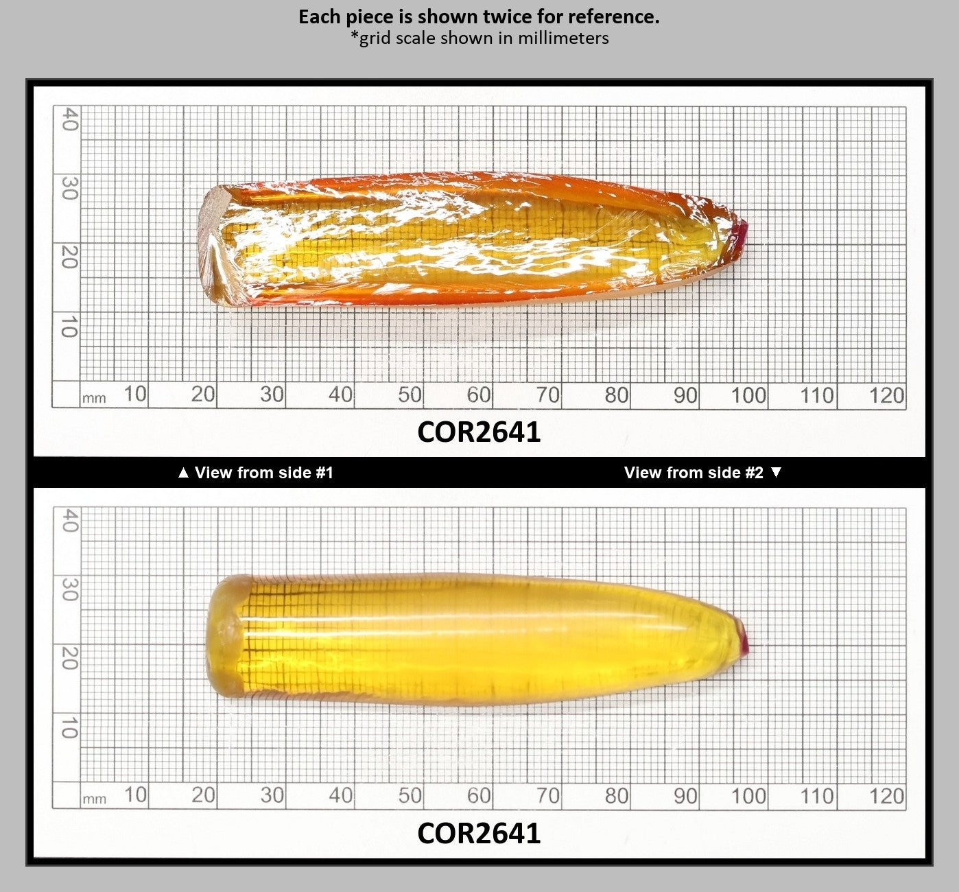 Yellow #21 Lab Created Corundum Sapphire Faceting Rough for Gem Cutting - Various Sizes - Split Boule : COR2641