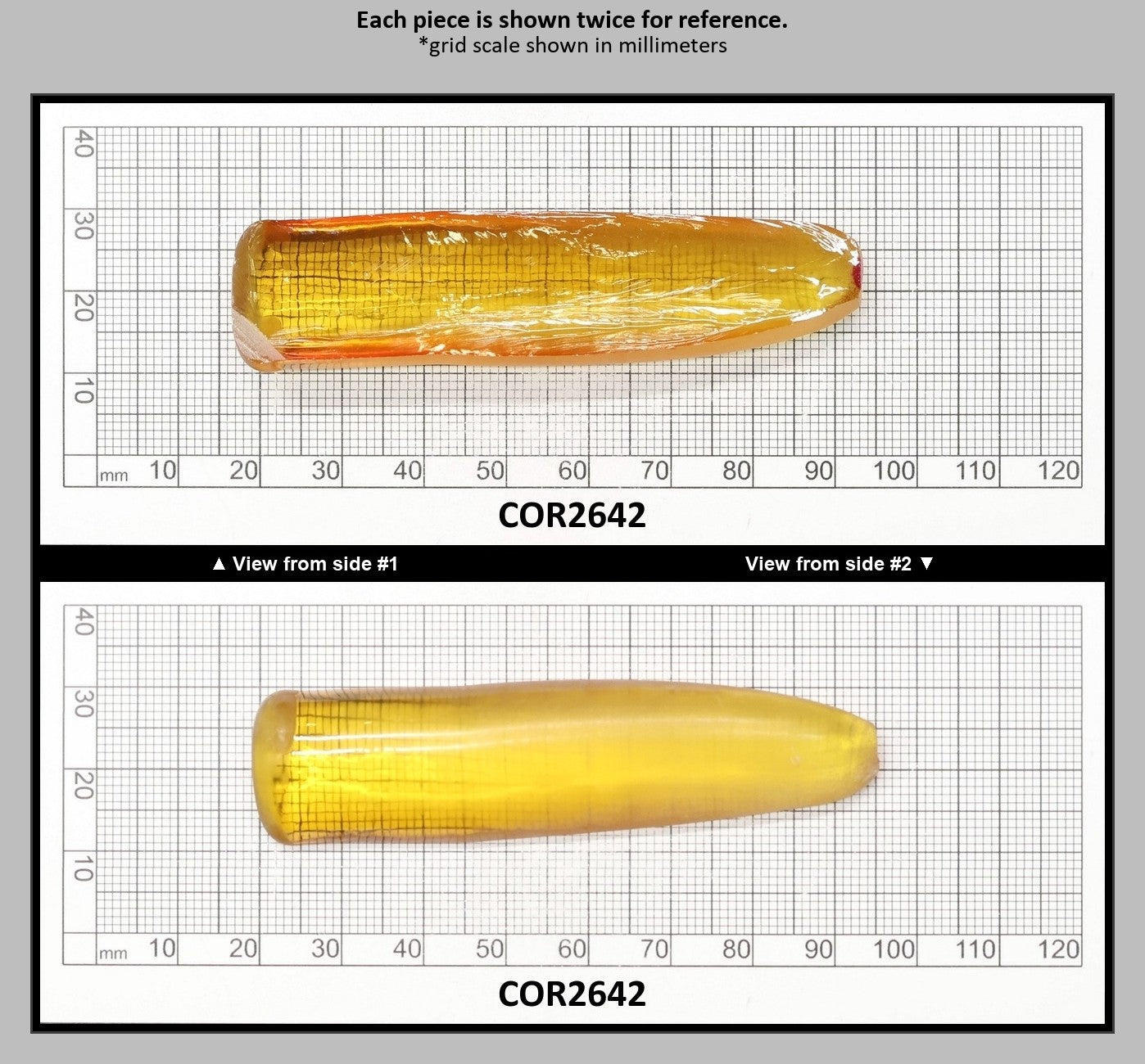 Yellow #21 Lab Created Corundum Sapphire Faceting Rough for Gem Cutting - Various Sizes - Split Boule : COR2642