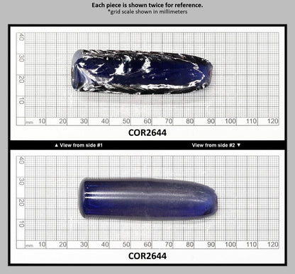 Montana Blue #31 Lab Created Corundum Sapphire Faceting Rough for Gem Cutting - Various Sizes - Split Boule : COR2644
