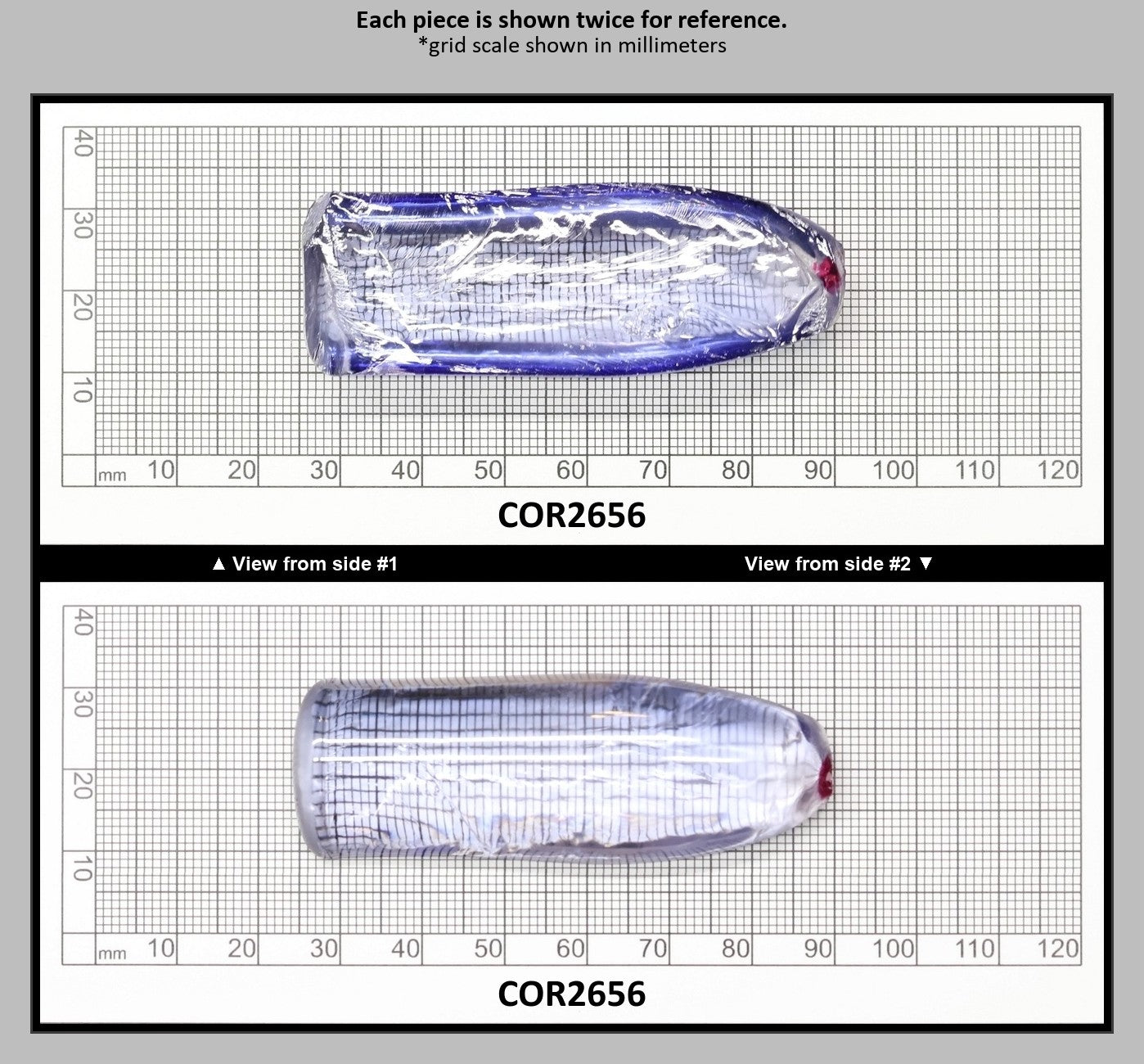 Blue Topaz #30 Lab Created Corundum Sapphire Faceting Rough for Gem Cutting - Various Sizes - Split Boule : COR2656