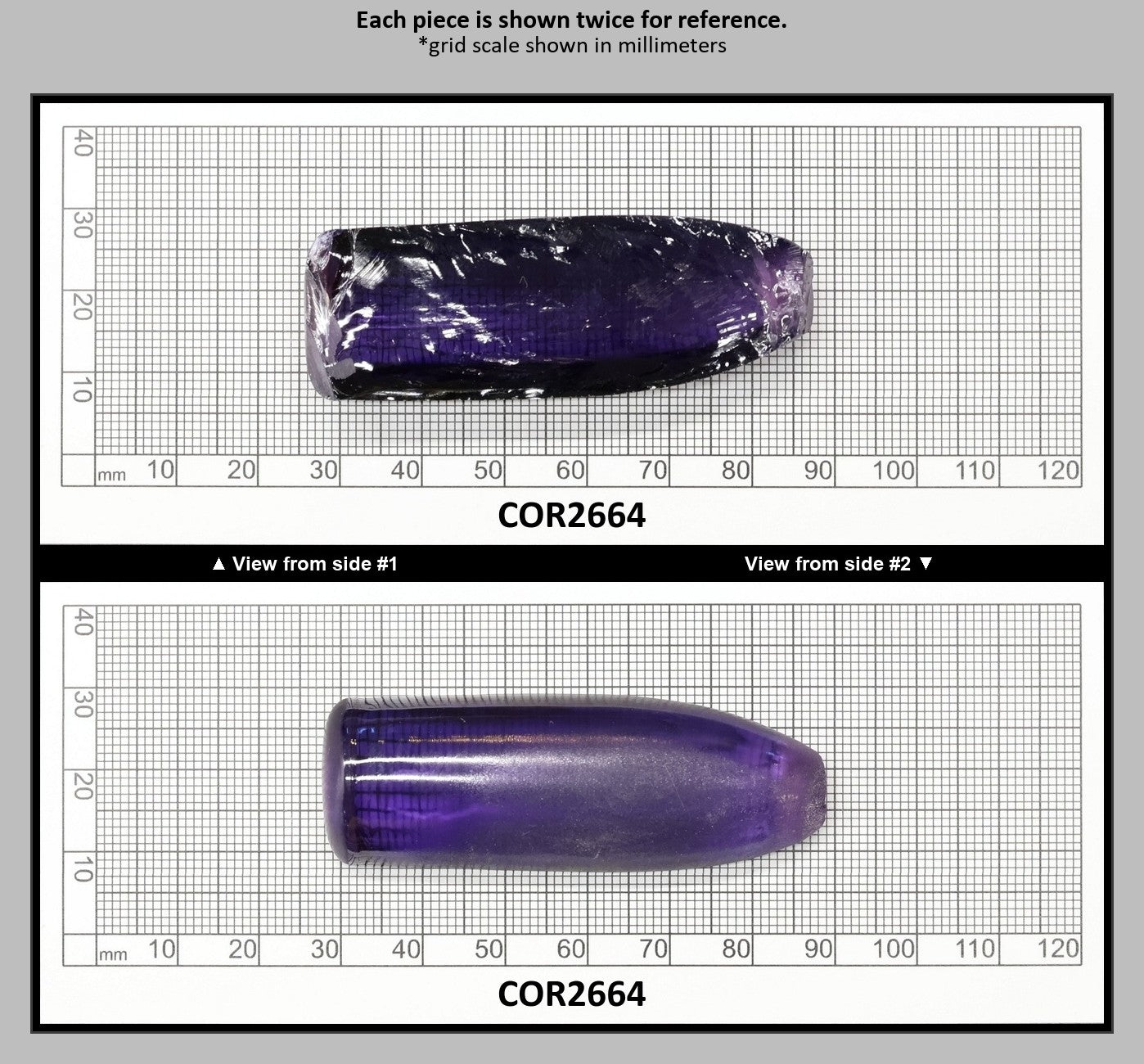 Purple Kunzite #60 Lab Created Corundum Sapphire Faceting Rough for Gem Cutting - Various Sizes - Split Boule : COR2664