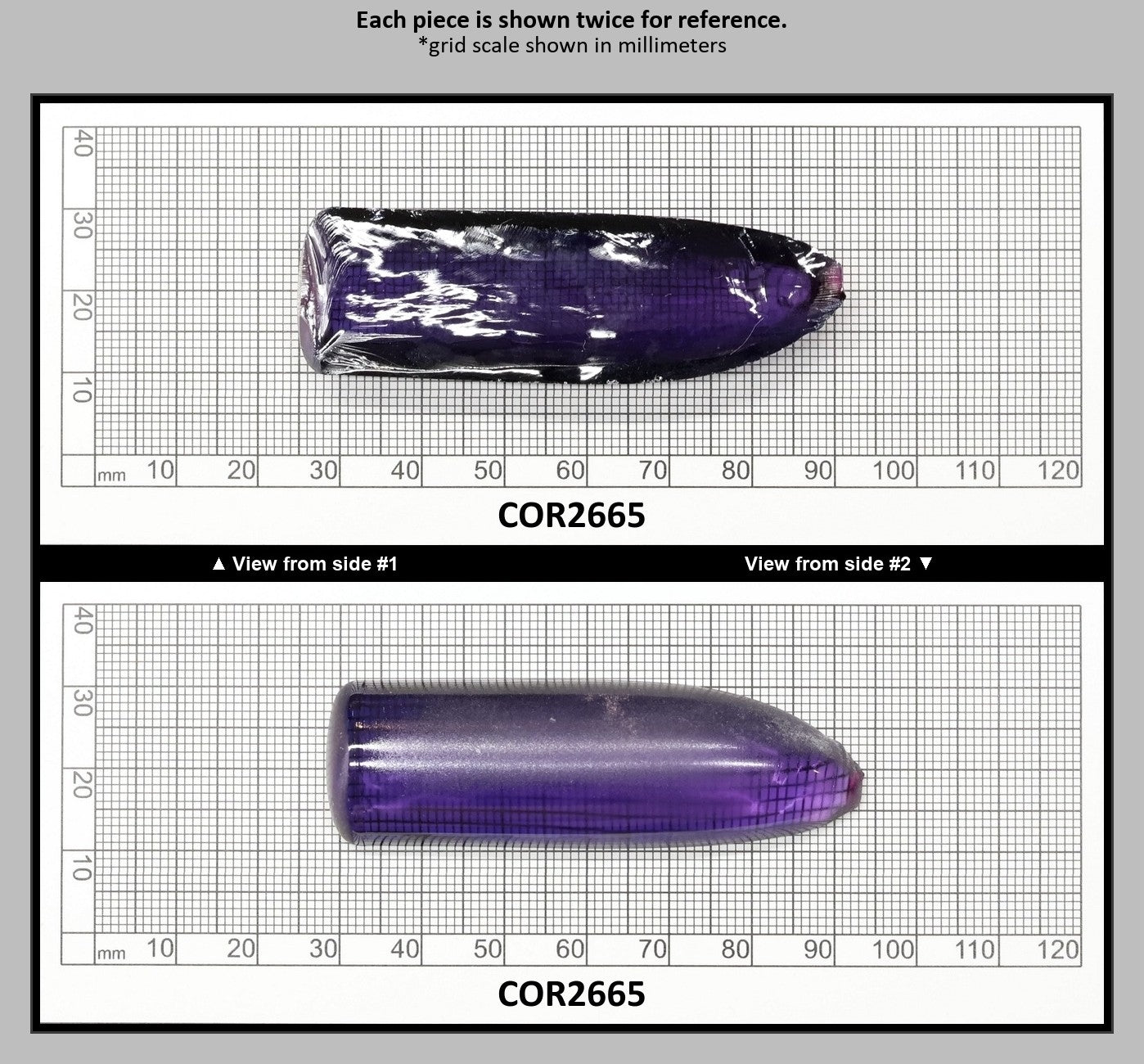Purple Kunzite #60 Lab Created Corundum Sapphire Faceting Rough for Gem Cutting - Various Sizes - Split Boule : COR2665