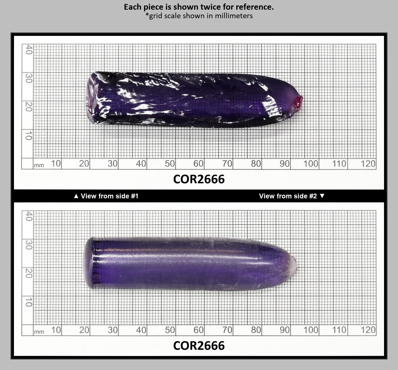 Purple Kunzite #60 Lab Created Corundum Sapphire Faceting Rough for Gem Cutting - Various Sizes - Split Boule : COR2666