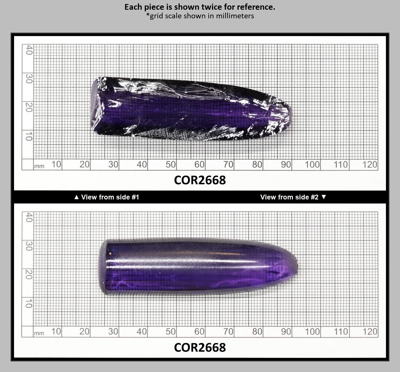 Purple Kunzite #60 Lab Created Corundum Sapphire Faceting Rough for Gem Cutting - Various Sizes - Split Boule : COR2668