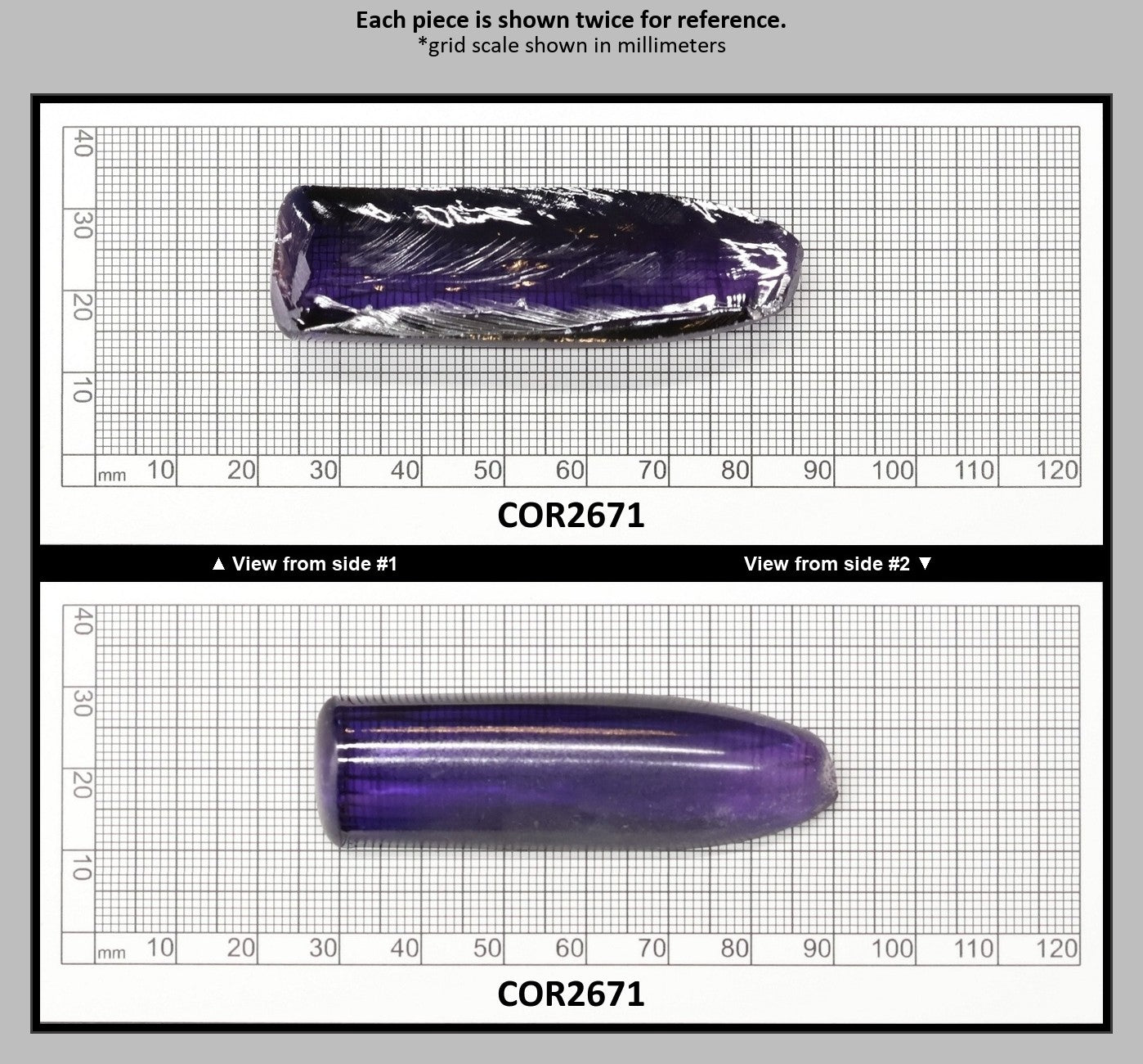 Purple Kunzite #60 Lab Created Corundum Sapphire Faceting Rough for Gem Cutting - Various Sizes - Split Boule : COR2671