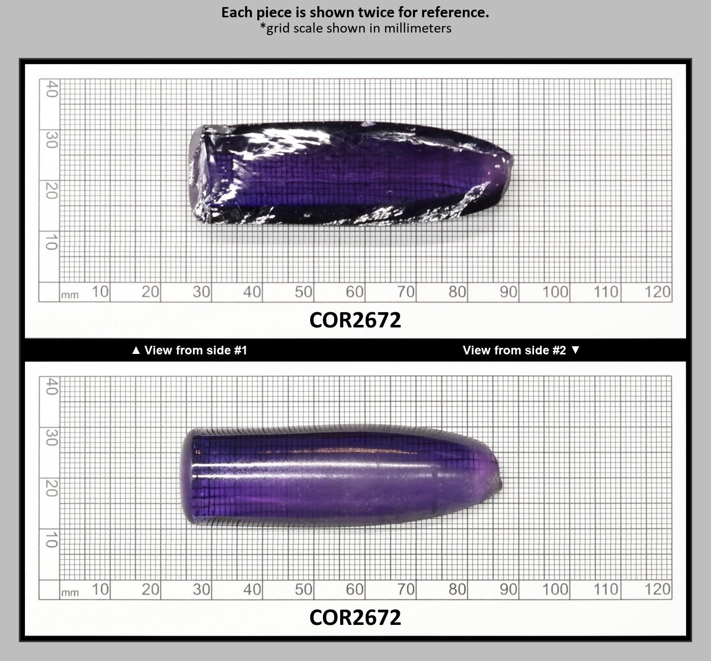 Purple Kunzite #60 Lab Created Corundum Sapphire Faceting Rough for Gem Cutting - Various Sizes - Split Boule : COR2672