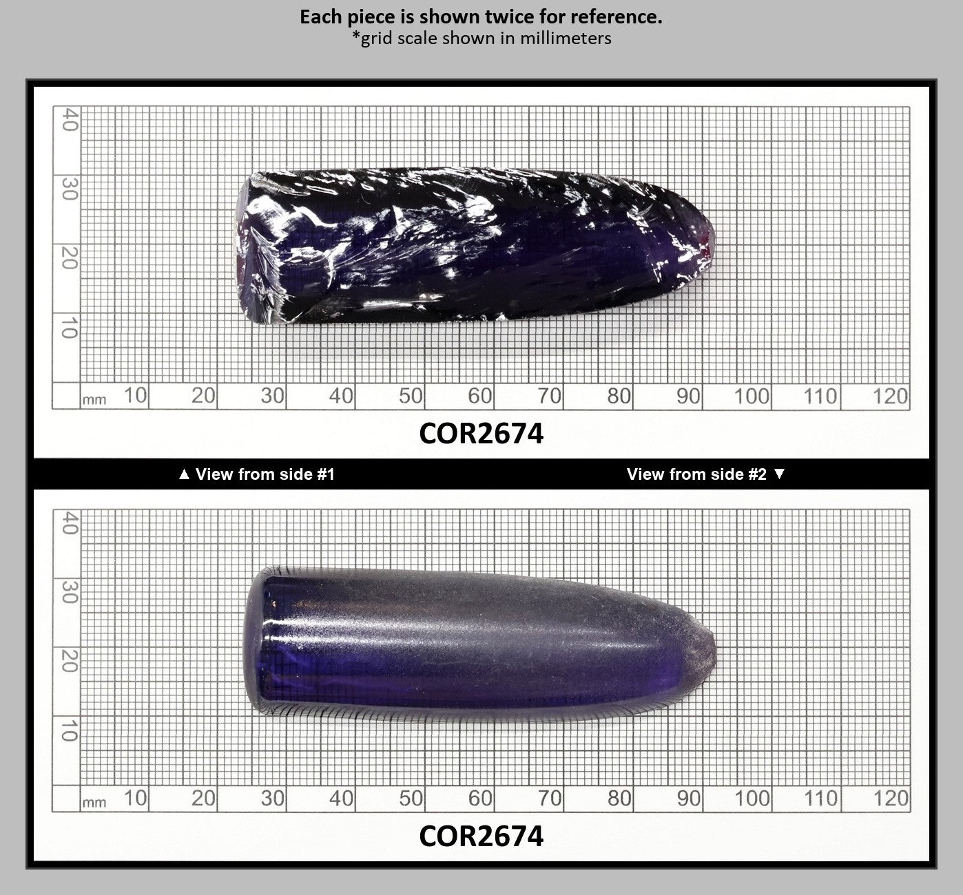 Dark Purple Kunzite #61 Lab Created Corundum Sapphire Faceting Rough for Gem Cutting - Various Sizes - Split Boule : COR2674