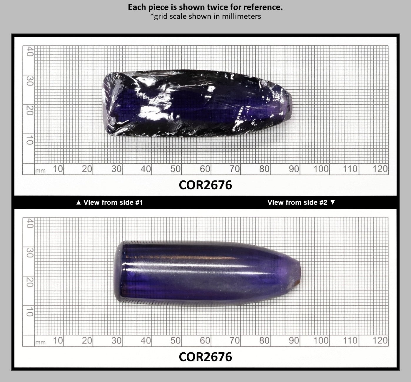 Dark Purple Kunzite #61 Lab Created Corundum Sapphire Faceting Rough for Gem Cutting - Various Sizes - Split Boule : COR2676