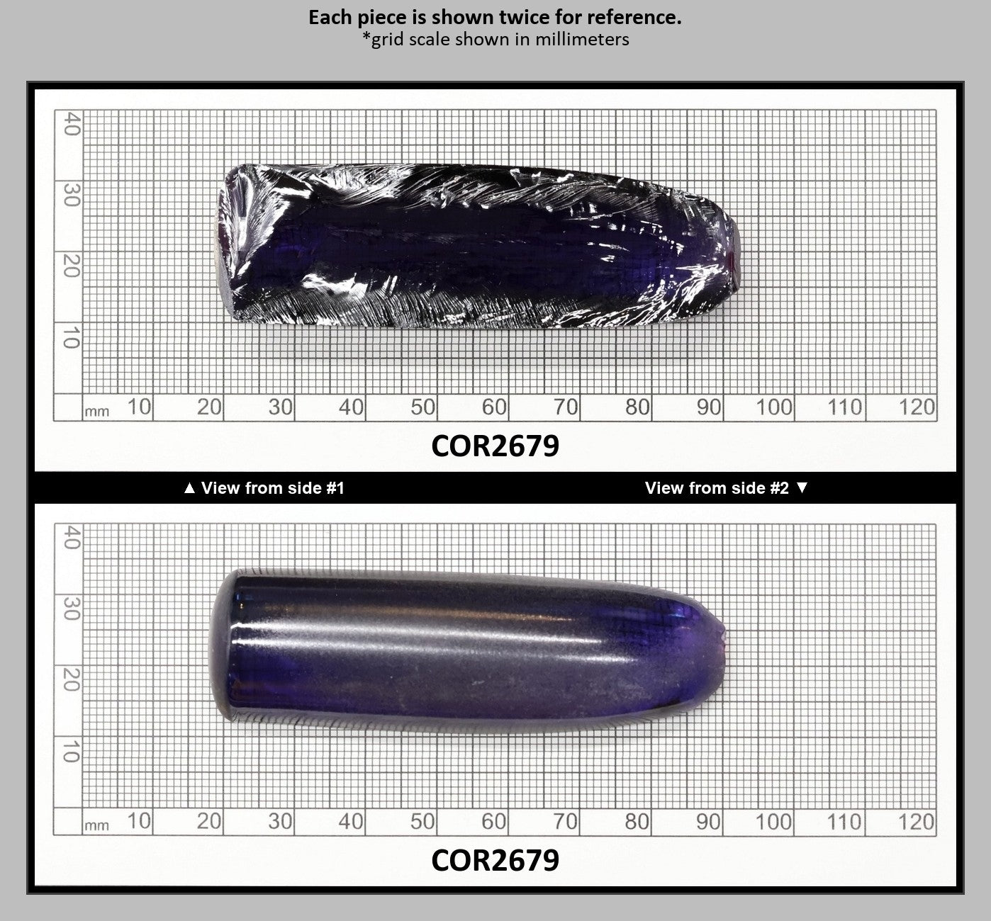 Dark Purple Kunzite #61 Lab Created Corundum Sapphire Faceting Rough for Gem Cutting - Various Sizes - Split Boule : COR2679