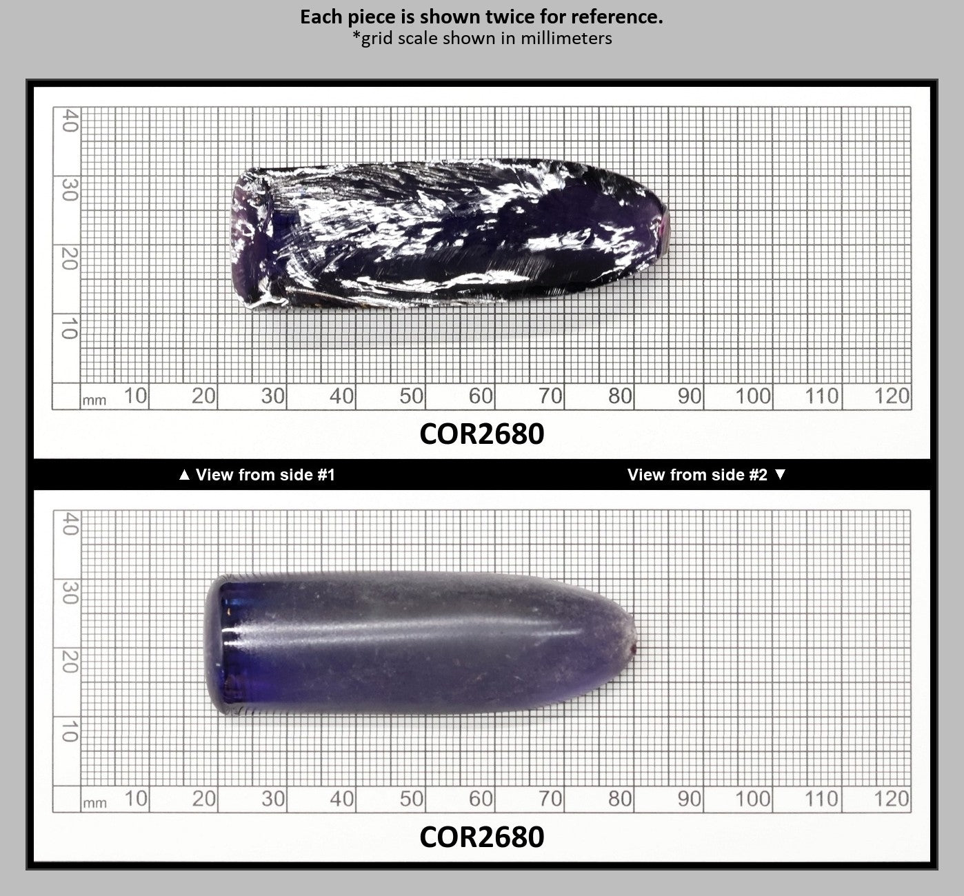 Dark Purple Kunzite #61 Lab Created Corundum Sapphire Faceting Rough for Gem Cutting - Various Sizes - Split Boule : COR2680