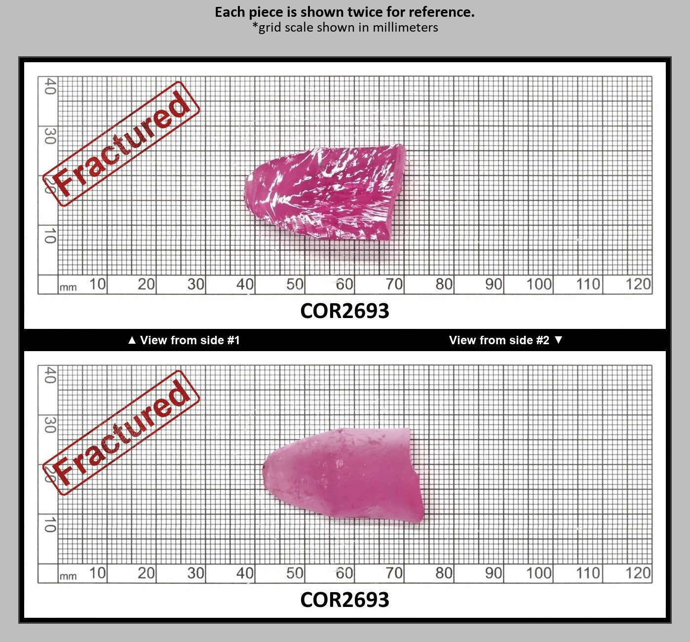 Light Bright Pink #2 Lab Created Corundum Sapphire Faceting Rough for Gem Cutting - Various Sizes - Split Boule : COR2693