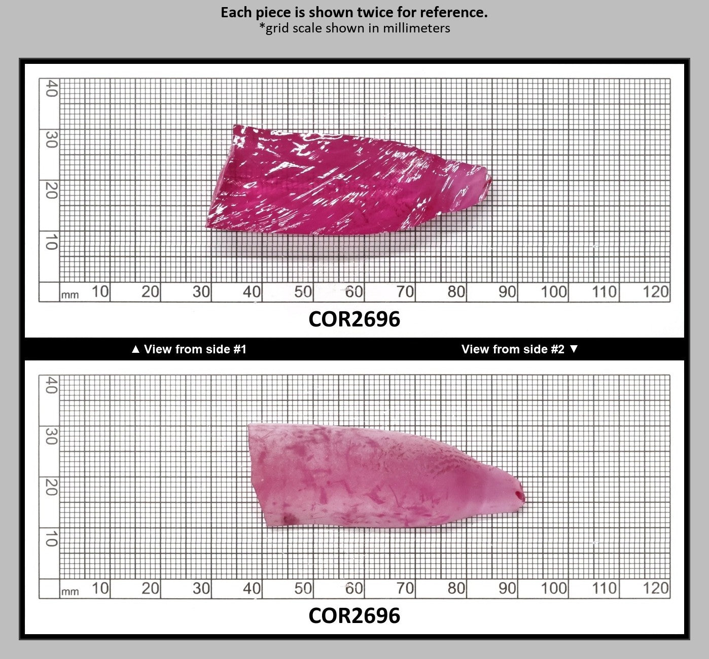 Light Bright Pink #2 Lab Created Corundum Sapphire Faceting Rough for Gem Cutting - Various Sizes - Split Boule : COR2696
