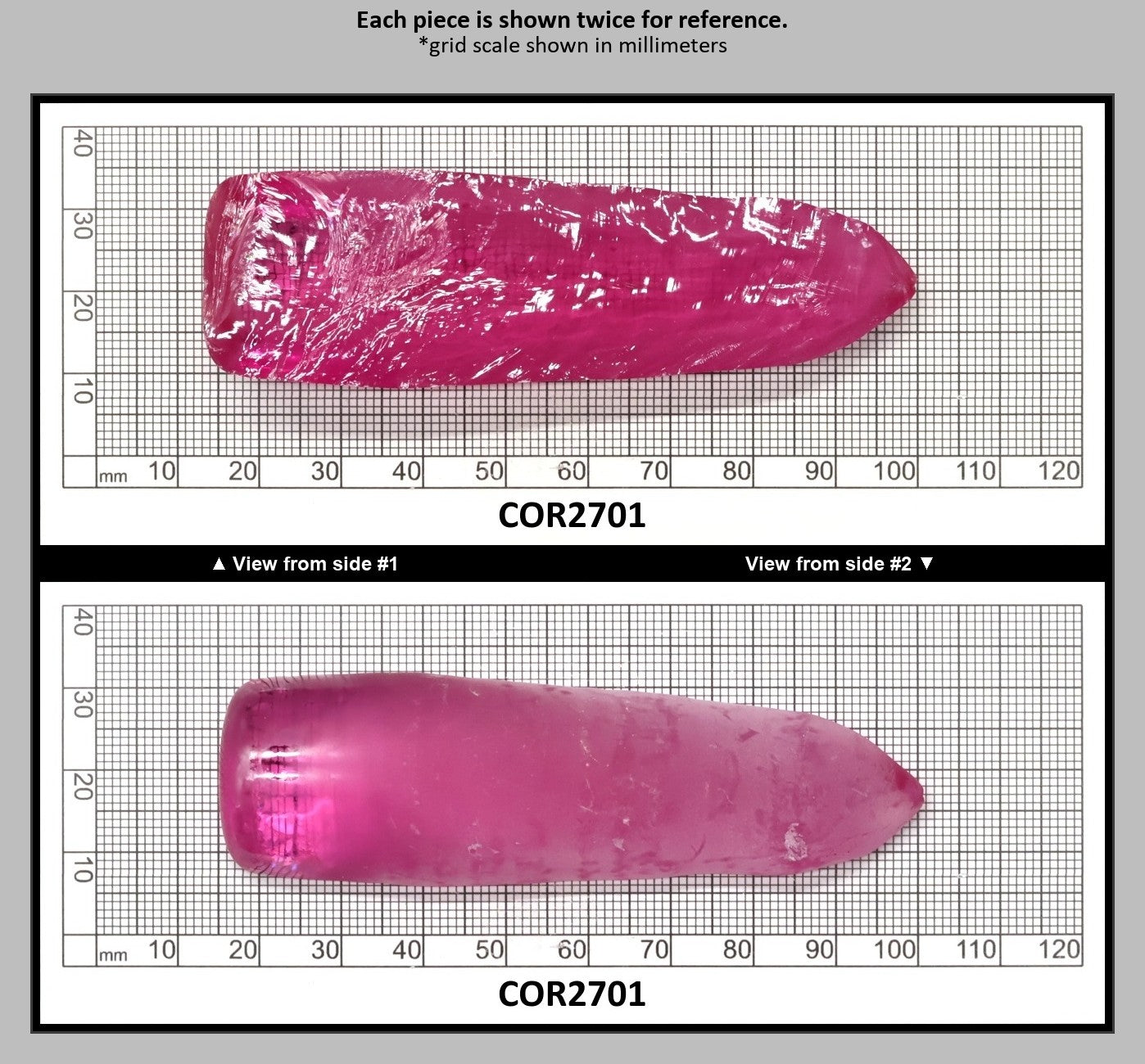 Light Bright Pink #2 Lab Created Corundum Sapphire Faceting Rough for Gem Cutting - Various Sizes - Split Boule : COR2701