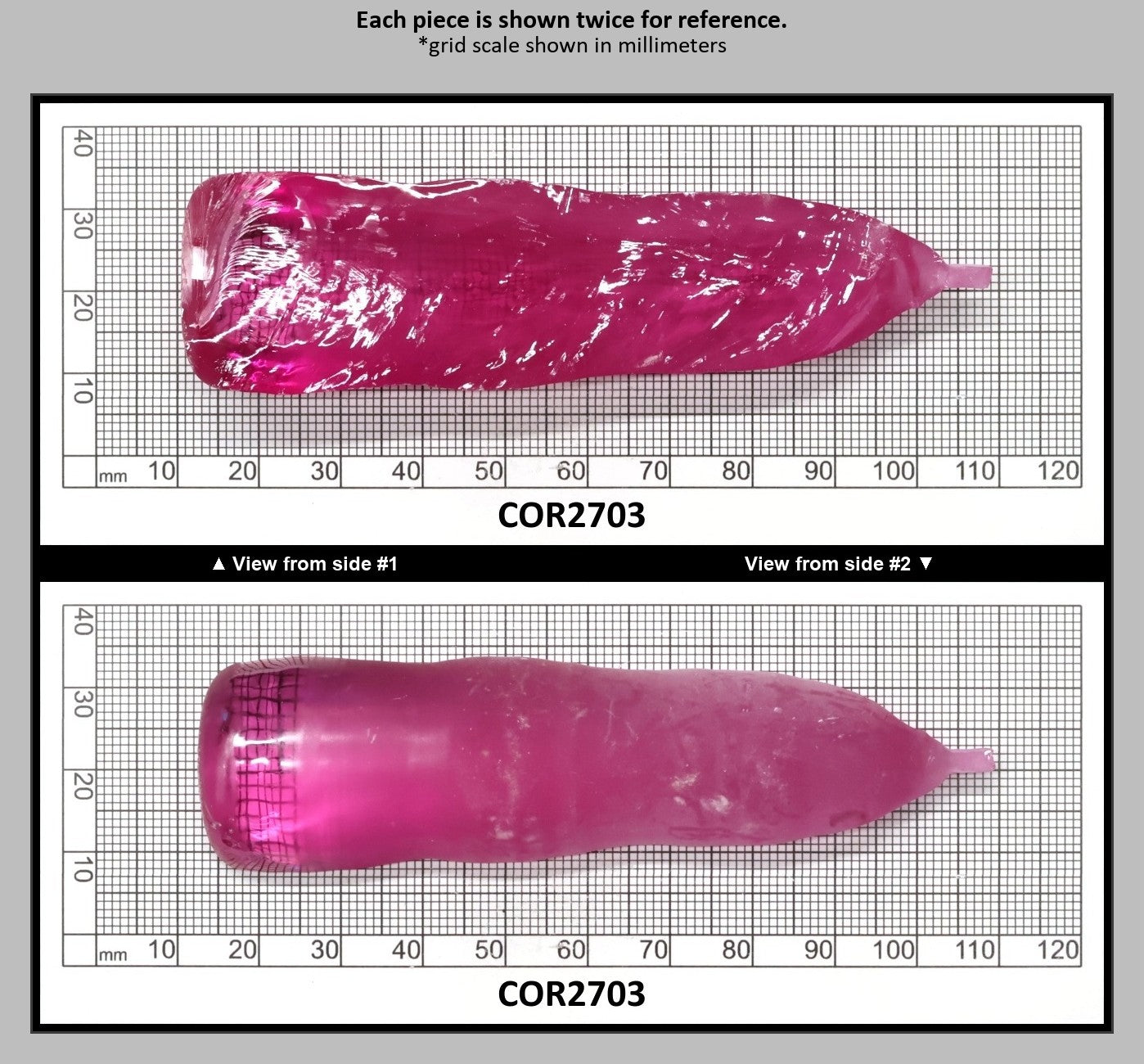 Light Bright Pink #2 Lab Created Corundum Sapphire Faceting Rough for Gem Cutting - Various Sizes - Split Boule : COR2703
