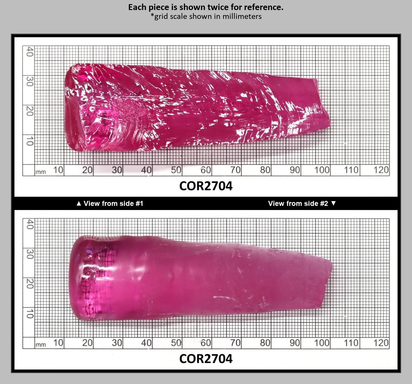 Light Bright Pink #2 Lab Created Corundum Sapphire Faceting Rough for Gem Cutting - Various Sizes - Split Boule : COR2704