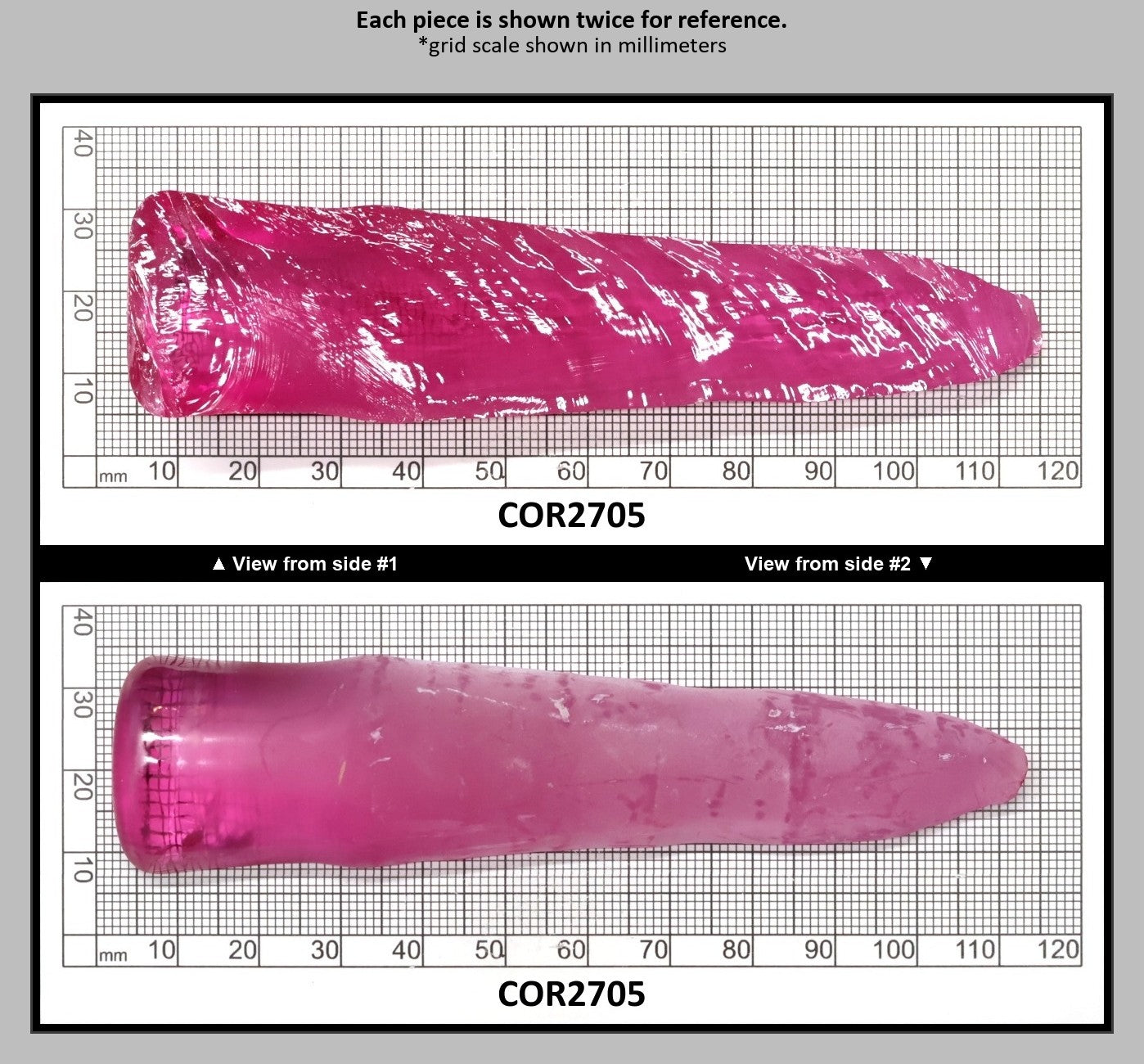 Light Bright Pink #2 Lab Created Corundum Sapphire Faceting Rough for Gem Cutting - Various Sizes - Split Boule : COR2705