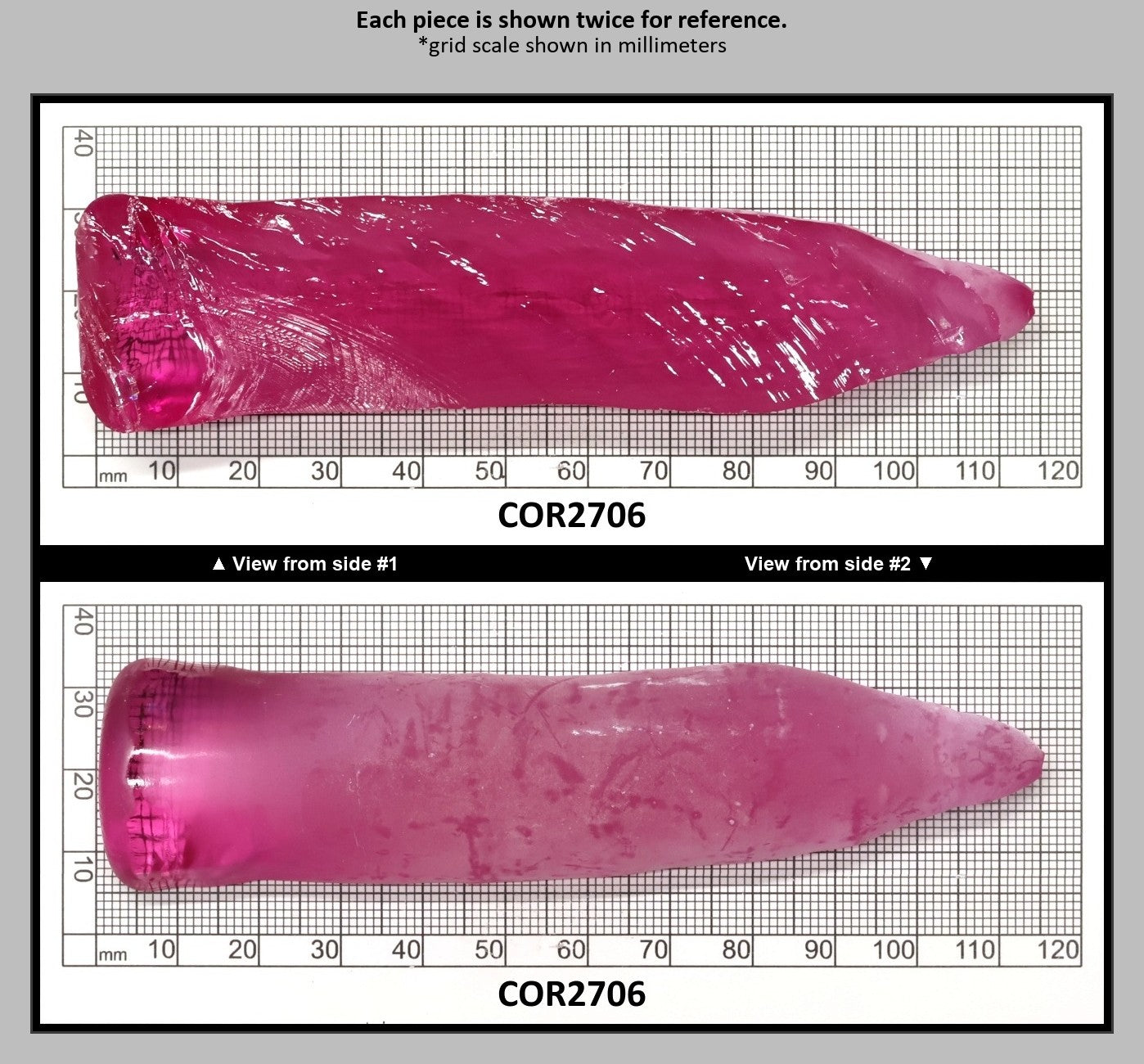 Light Bright Pink #2 Lab Created Corundum Sapphire Faceting Rough for Gem Cutting - Various Sizes - Split Boule : COR2706