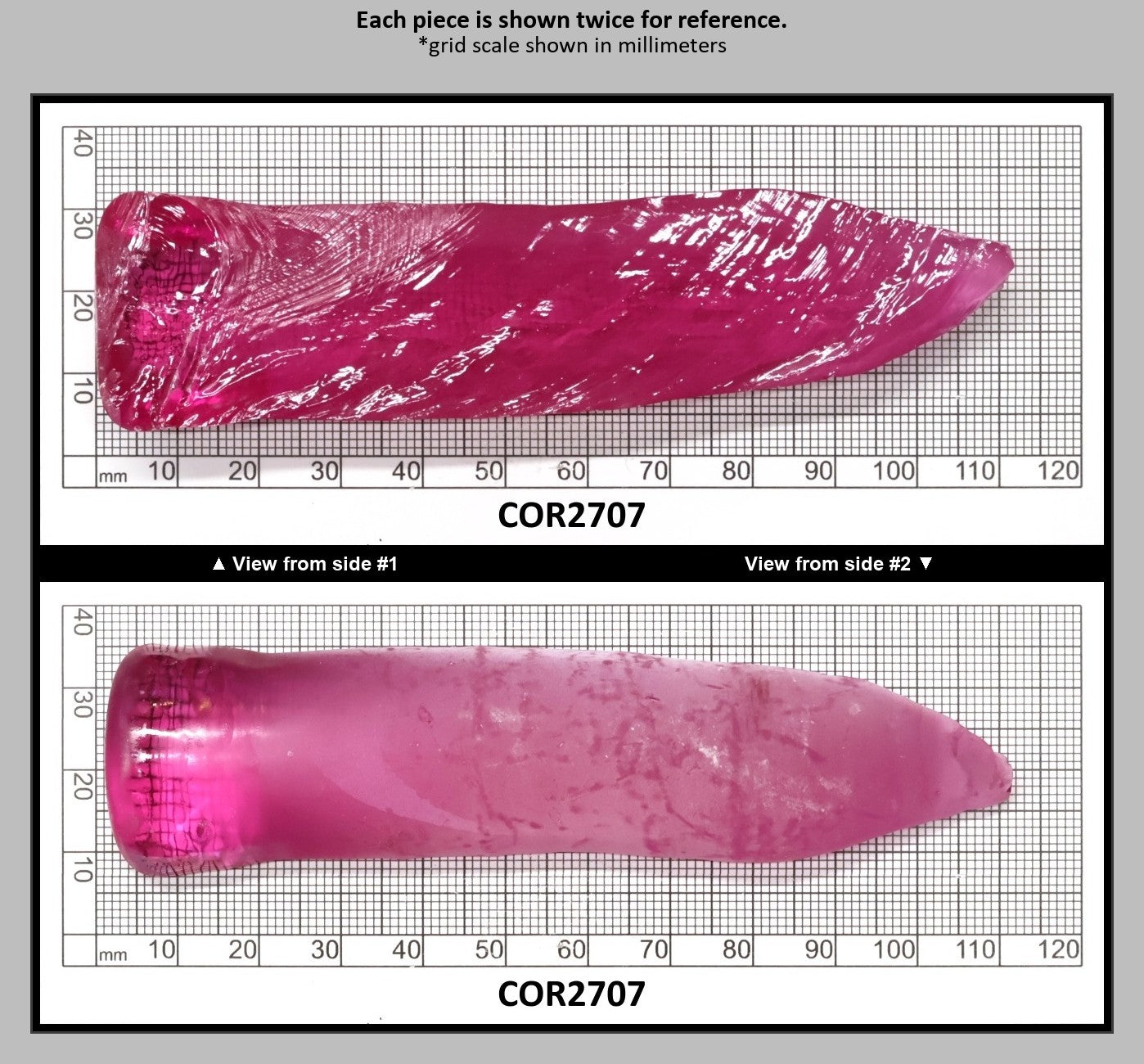Light Bright Pink #2 Lab Created Corundum Sapphire Faceting Rough for Gem Cutting - Various Sizes - Split Boule : COR2707