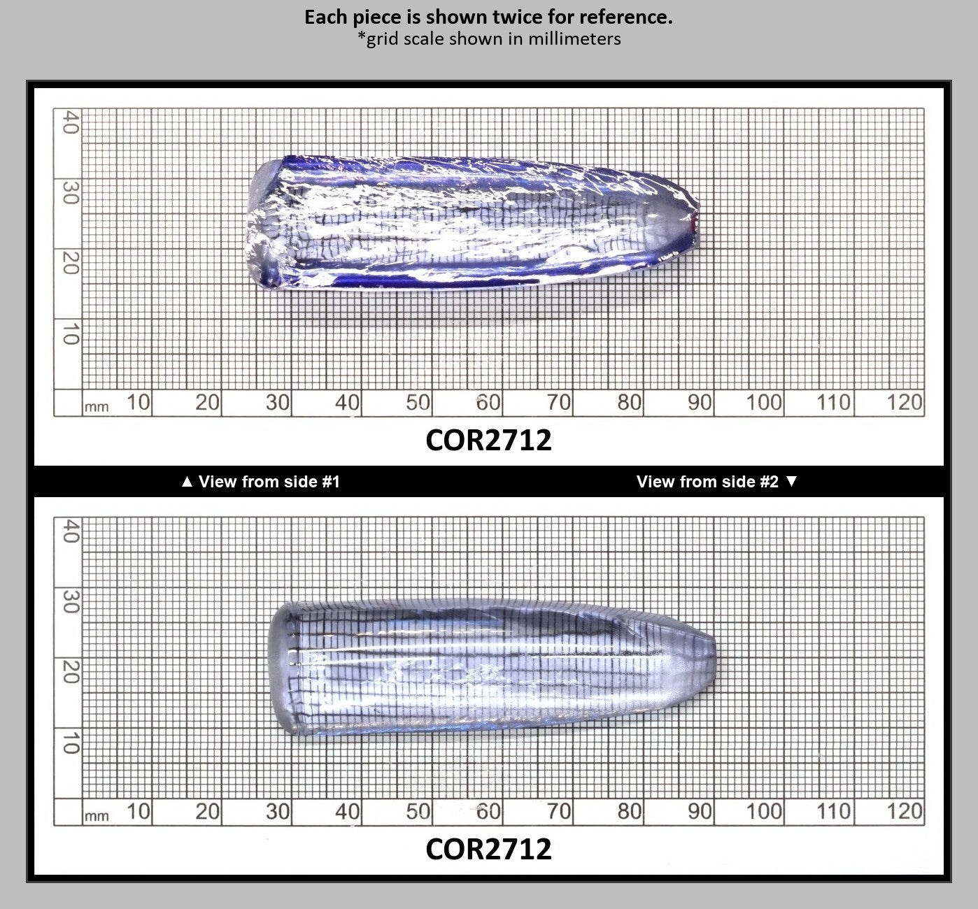 Blue Topaz #30 Lab Created Corundum Sapphire Faceting Rough for Gem Cutting - Various Sizes - Split Boule : COR2712