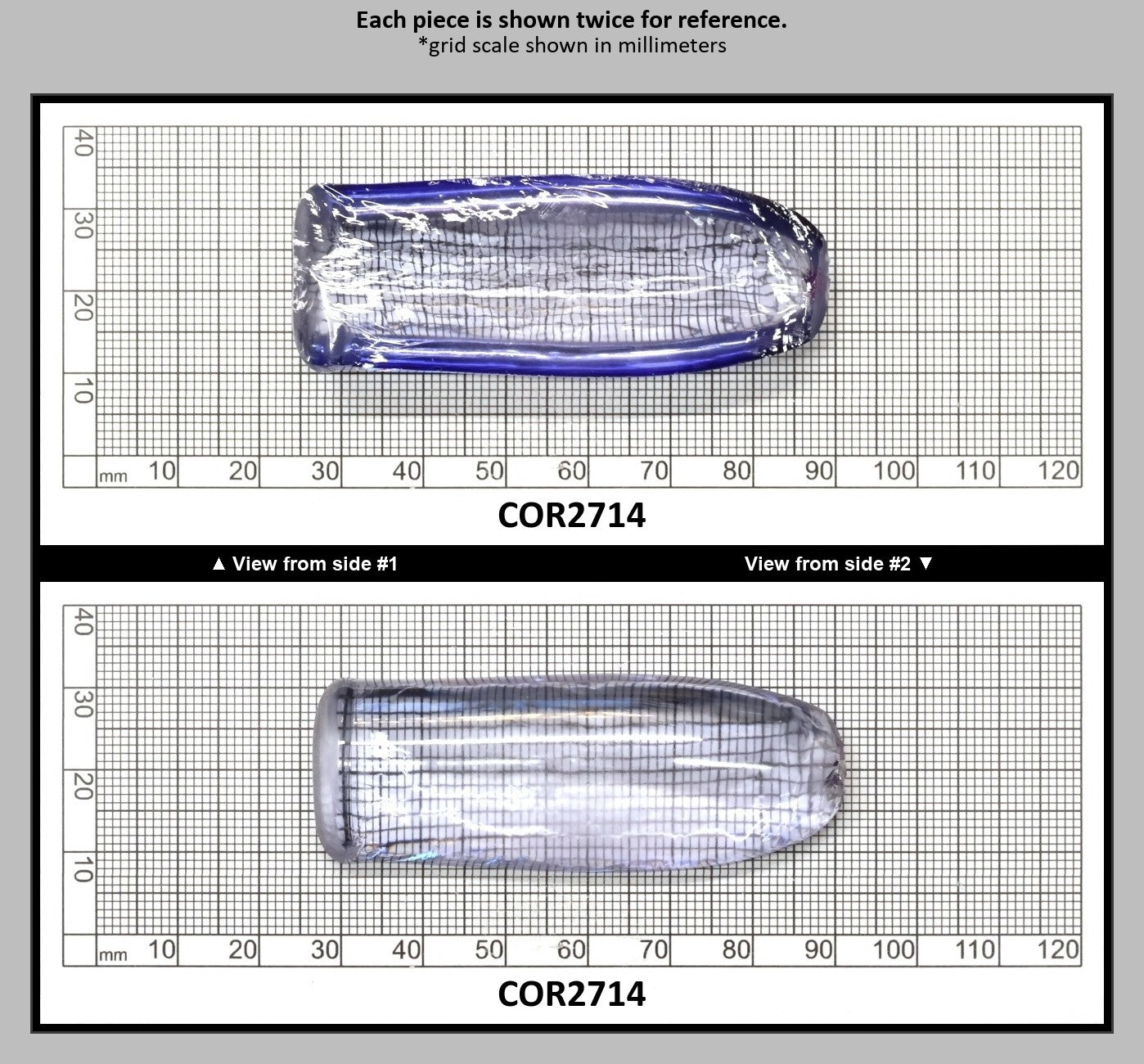 Blue Topaz #30 Lab Created Corundum Sapphire Faceting Rough for Gem Cutting - Various Sizes - Split Boule : COR2714