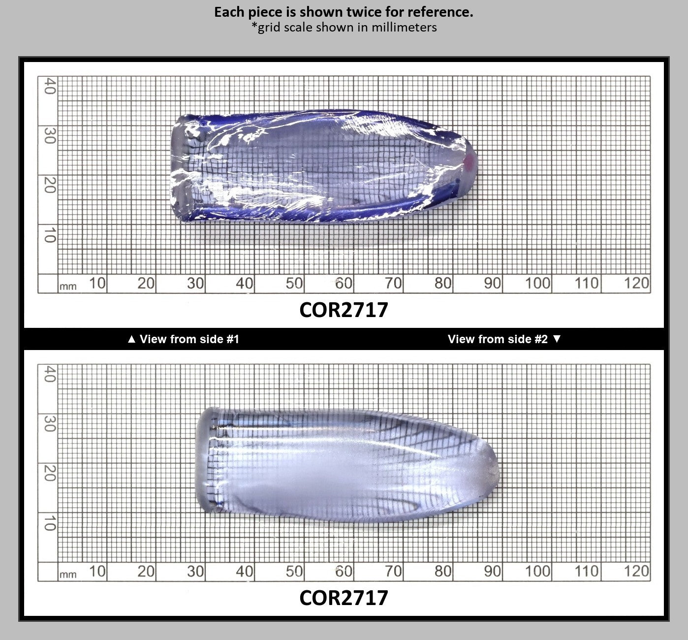 Blue Topaz #30 Lab Created Corundum Sapphire Faceting Rough for Gem Cutting - Various Sizes - Split Boule : COR2717