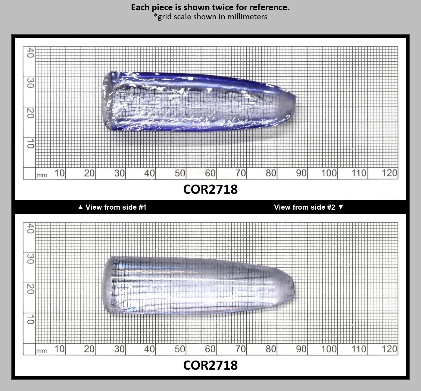 Blue Topaz #30 Lab Created Corundum Sapphire Faceting Rough for Gem Cutting - Various Sizes - Split Boule : COR2718
