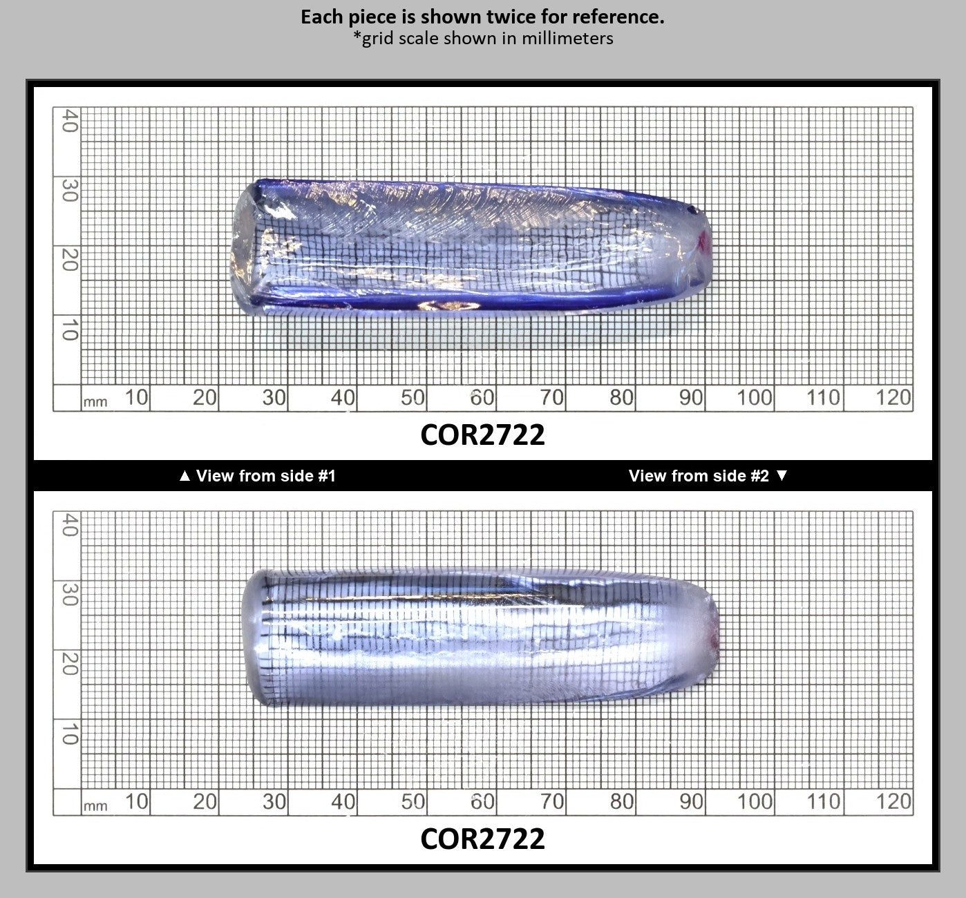 Blue Topaz #30 Lab Created Corundum Sapphire Faceting Rough for Gem Cutting - Various Sizes - Split Boule : COR2722