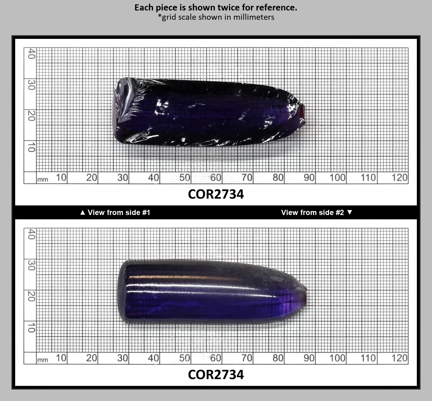 Dark Purple Kunzite #61 Lab Created Corundum Sapphire Faceting Rough for Gem Cutting - Various Sizes - Split Boule : COR2734