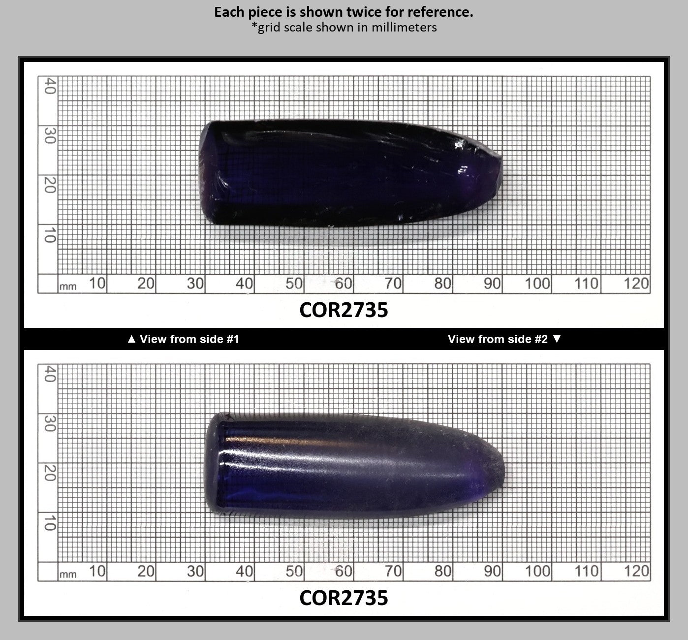 Dark Purple Kunzite #61 Lab Created Corundum Sapphire Faceting Rough for Gem Cutting - Various Sizes - Split Boule : COR2735
