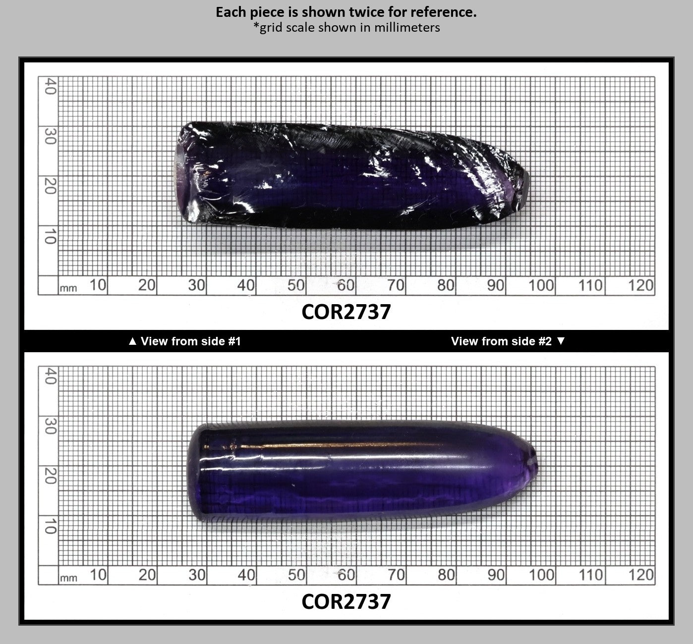 Dark Purple Kunzite #61 Lab Created Corundum Sapphire Faceting Rough for Gem Cutting - Various Sizes - Split Boule : COR2737