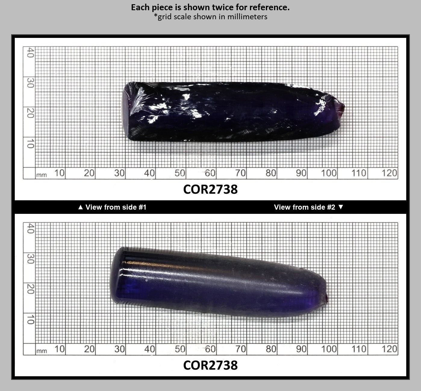 Dark Purple Kunzite #61 Lab Created Corundum Sapphire Faceting Rough for Gem Cutting - Various Sizes - Split Boule : COR2738