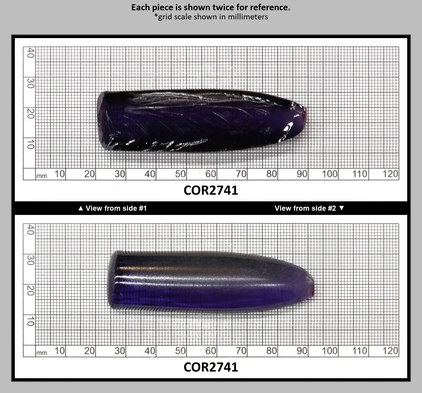 Dark Purple Kunzite #61 Lab Created Corundum Sapphire Faceting Rough for Gem Cutting - Various Sizes - Split Boule : COR2741