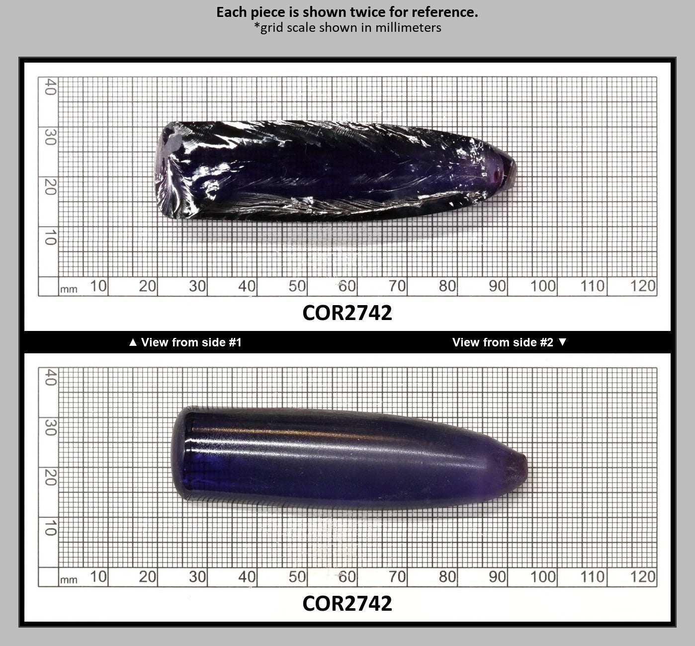 Dark Purple Kunzite #61 Lab Created Corundum Sapphire Faceting Rough for Gem Cutting - Various Sizes - Split Boule : COR2742