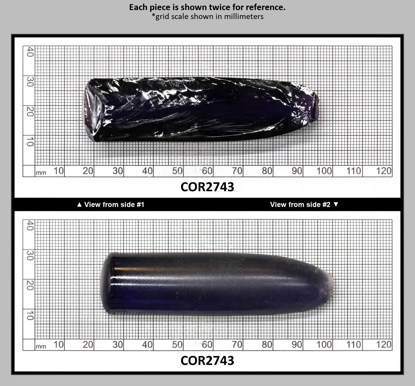 Dark Purple Kunzite #61 Lab Created Corundum Sapphire Faceting Rough for Gem Cutting - Various Sizes - Split Boule : COR2743
