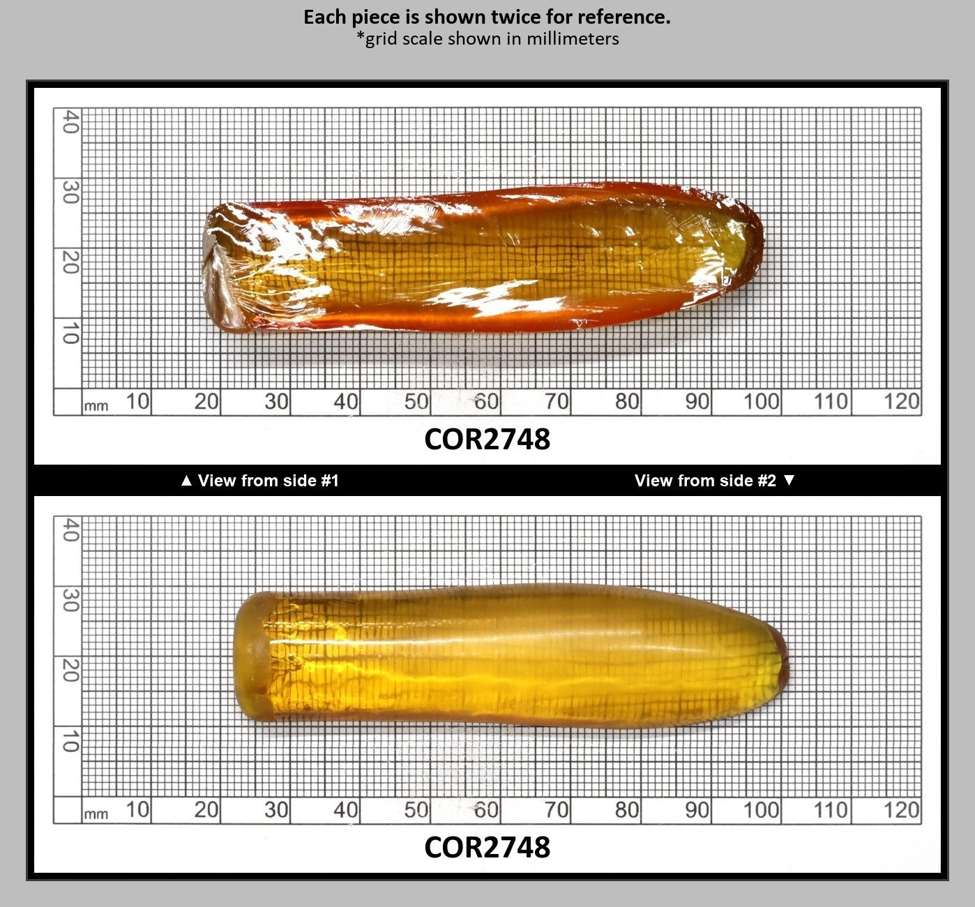 Yellow #21 Lab Created Corundum Sapphire Faceting Rough for Gem Cutting - Various Sizes - Split Boule : COR2748