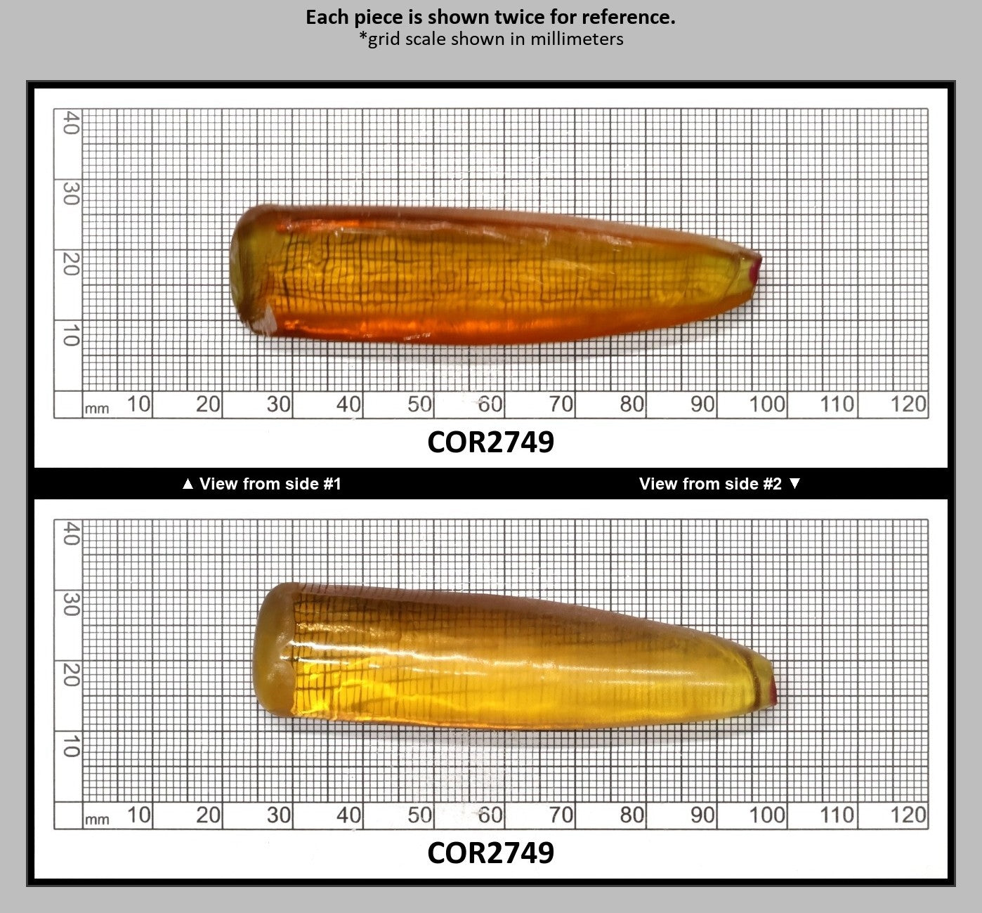 Yellow #21 Lab Created Corundum Sapphire Faceting Rough for Gem Cutting - Various Sizes - Split Boule : COR2749