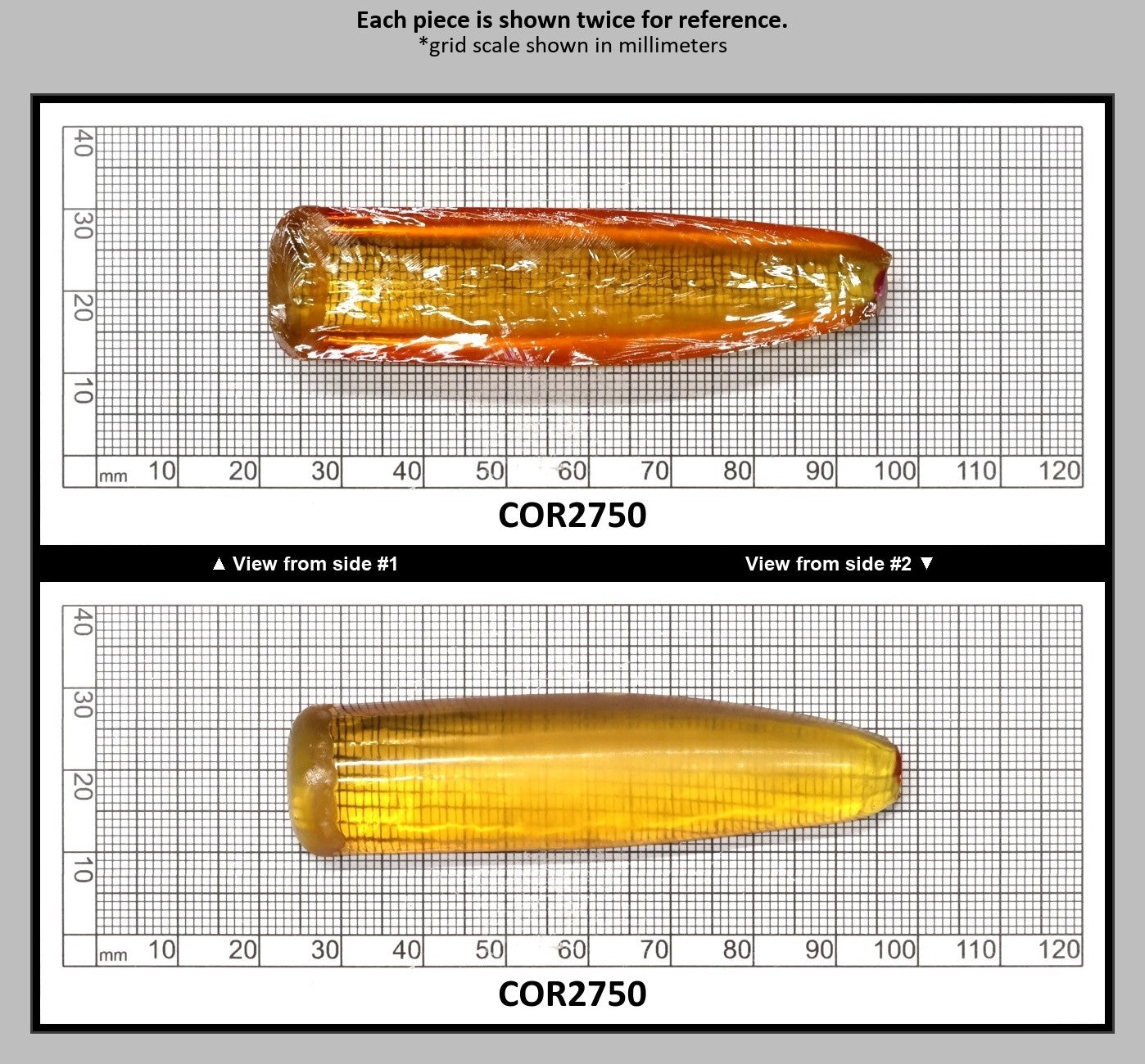Yellow #21 Lab Created Corundum Sapphire Faceting Rough for Gem Cutting - Various Sizes - Split Boule : COR2750