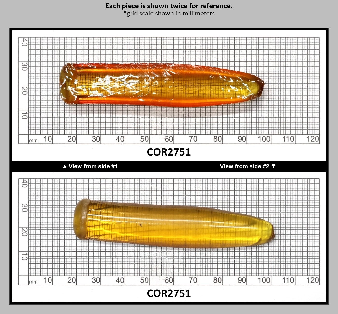 Yellow #21 Lab Created Corundum Sapphire Faceting Rough for Gem Cutting - Various Sizes - Split Boule : COR2751
