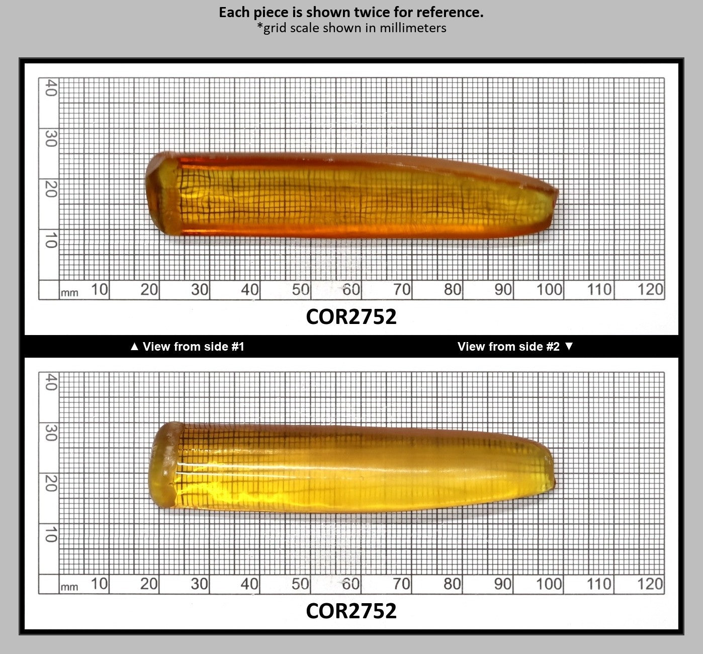 Yellow #21 Lab Created Corundum Sapphire Faceting Rough for Gem Cutting - Various Sizes - Split Boule : COR2752