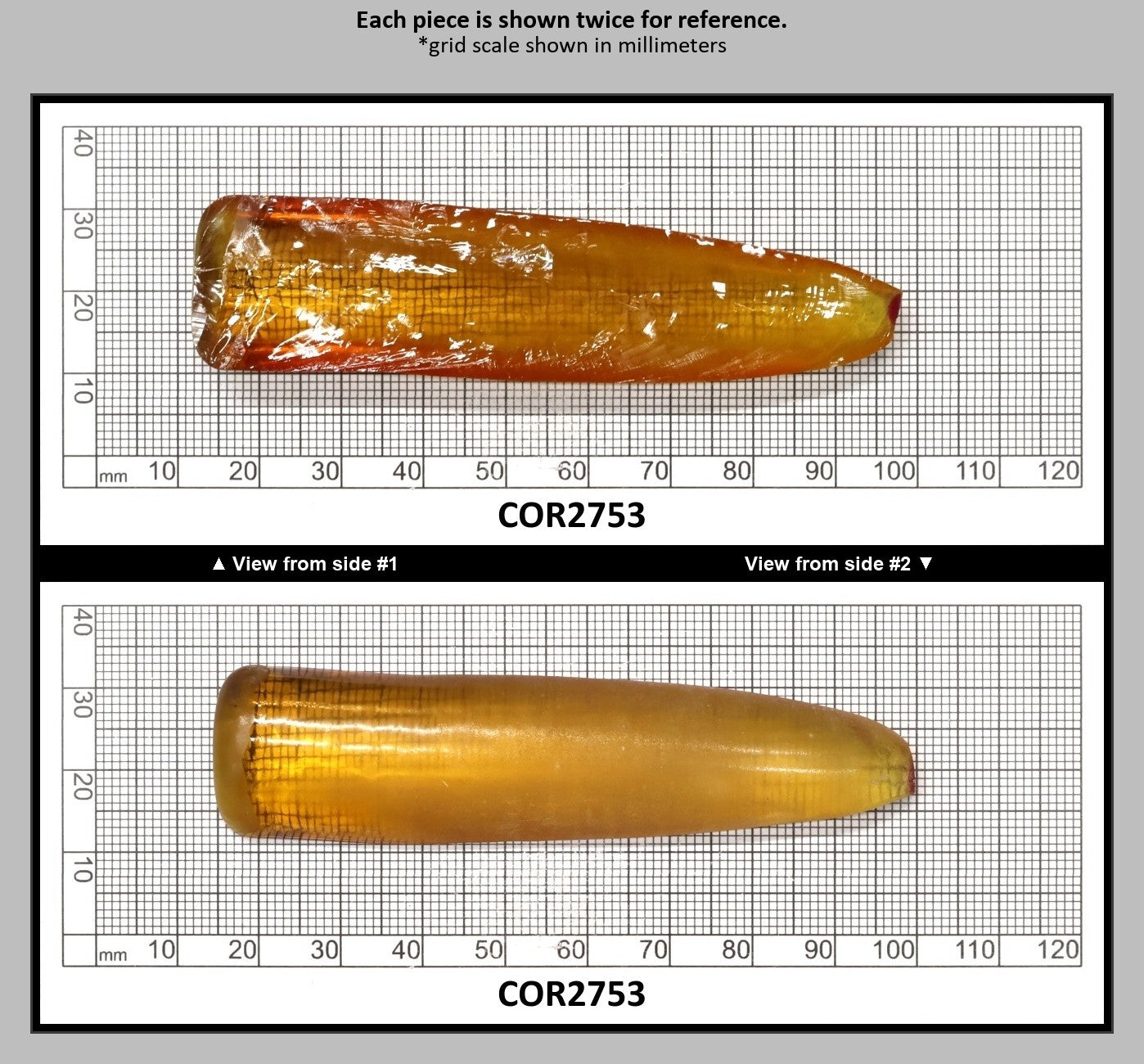 Yellow #21 Lab Created Corundum Sapphire Faceting Rough for Gem Cutting - Various Sizes - Split Boule : COR2753