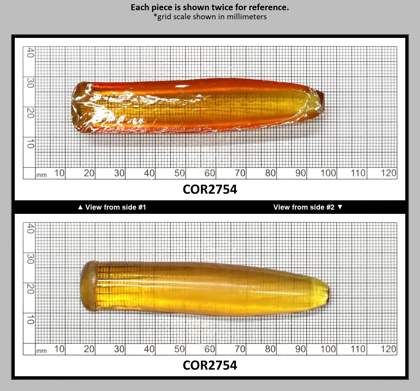 Yellow #21 Lab Created Corundum Sapphire Faceting Rough for Gem Cutting - Various Sizes - Split Boule : COR2754