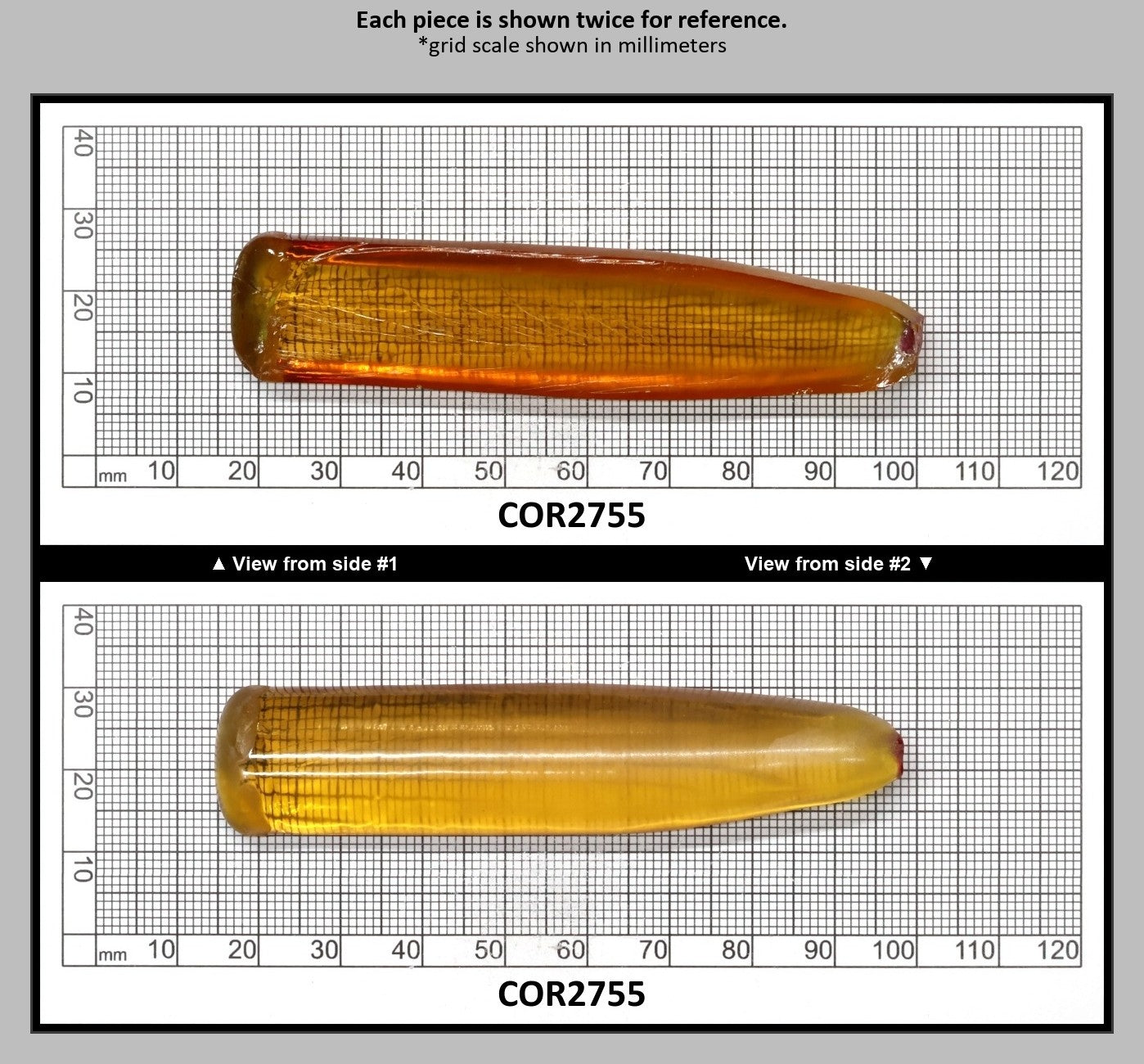 Yellow #21 Lab Created Corundum Sapphire Faceting Rough for Gem Cutting - Various Sizes - Split Boule : COR2755