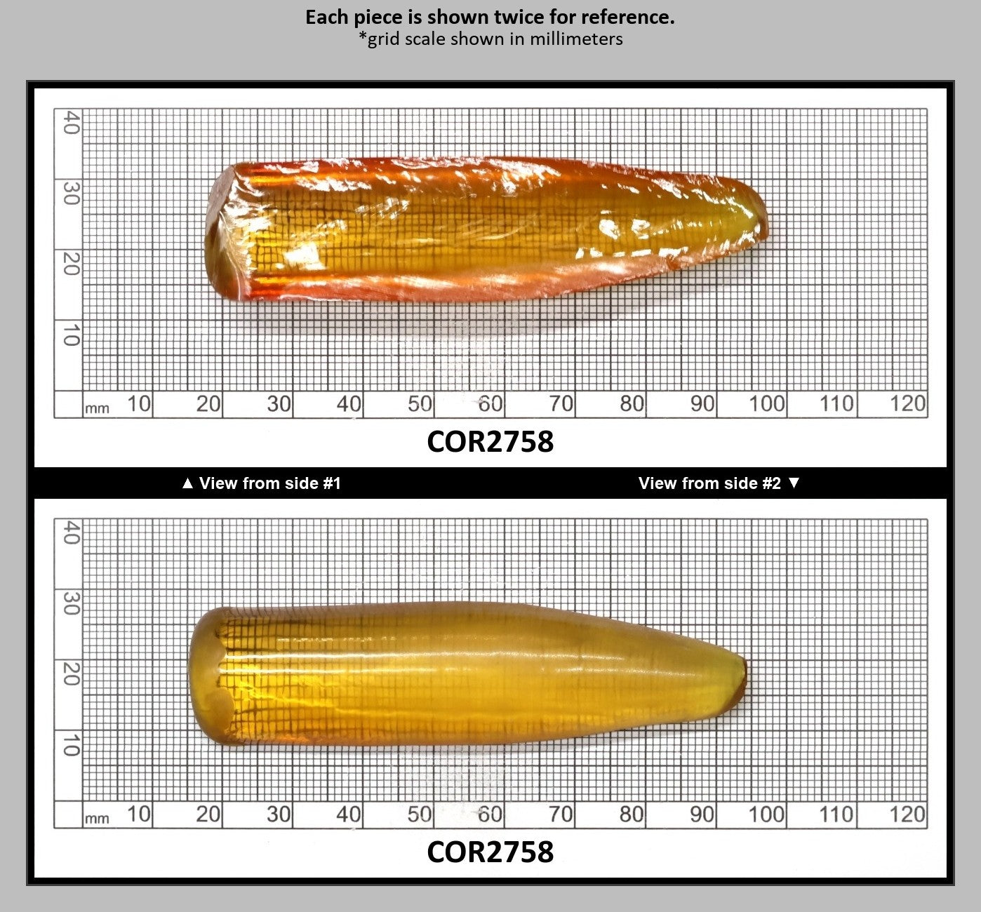 Yellow #21 Lab Created Corundum Sapphire Faceting Rough for Gem Cutting - Various Sizes - Split Boule : COR2758