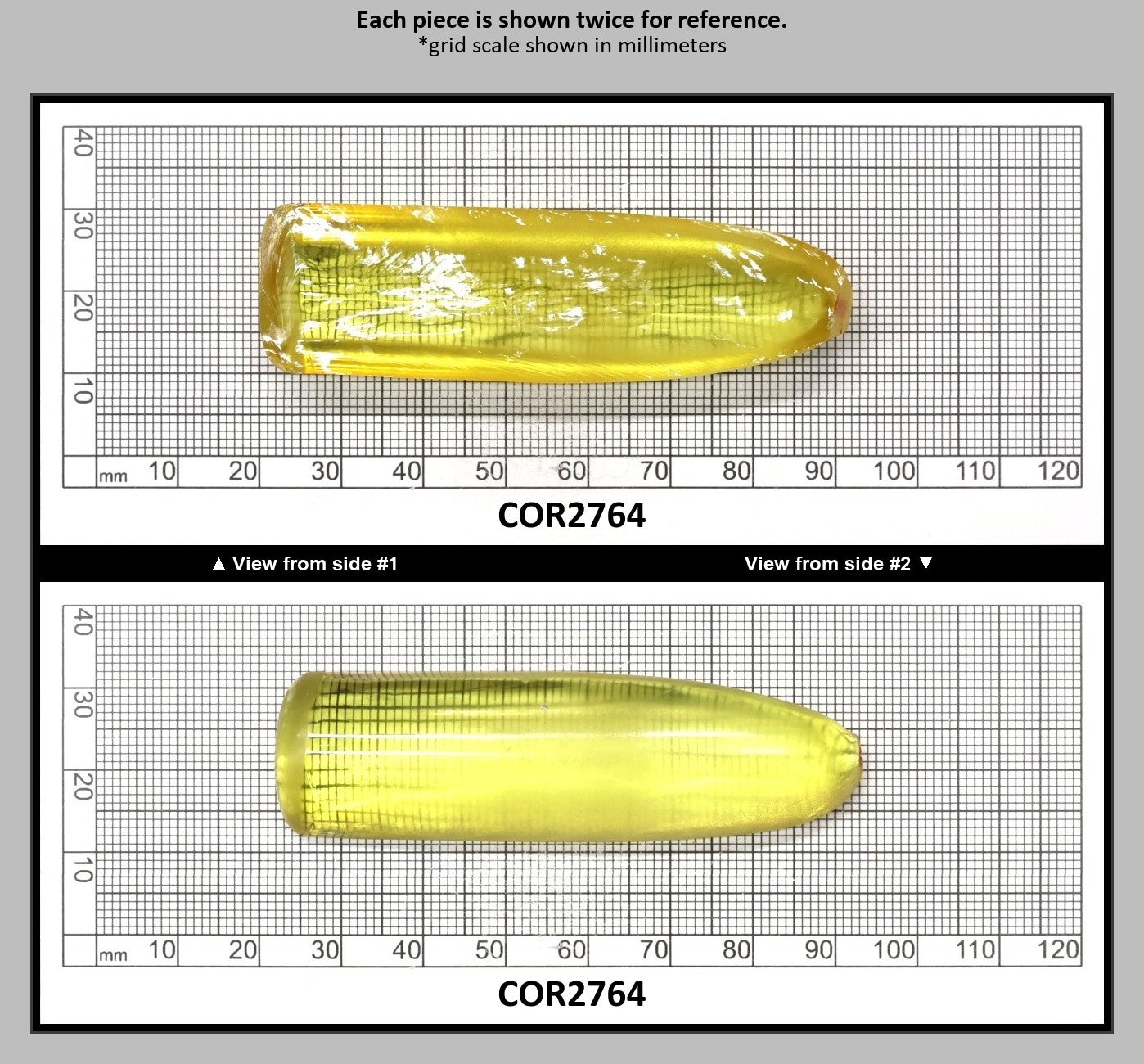 Yellow Topaz #20 Lab Created Corundum Sapphire Faceting Rough for Gem Cutting - Various Sizes - Split Boule : COR2764