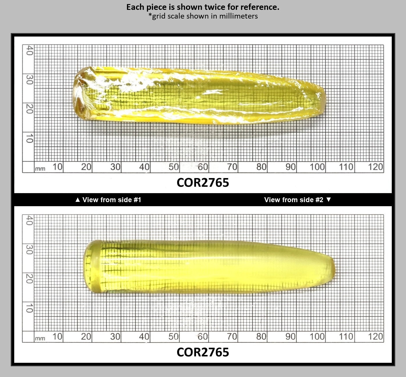 Yellow Topaz #20 Lab Created Corundum Sapphire Faceting Rough for Gem Cutting - Various Sizes - Split Boule : COR2765