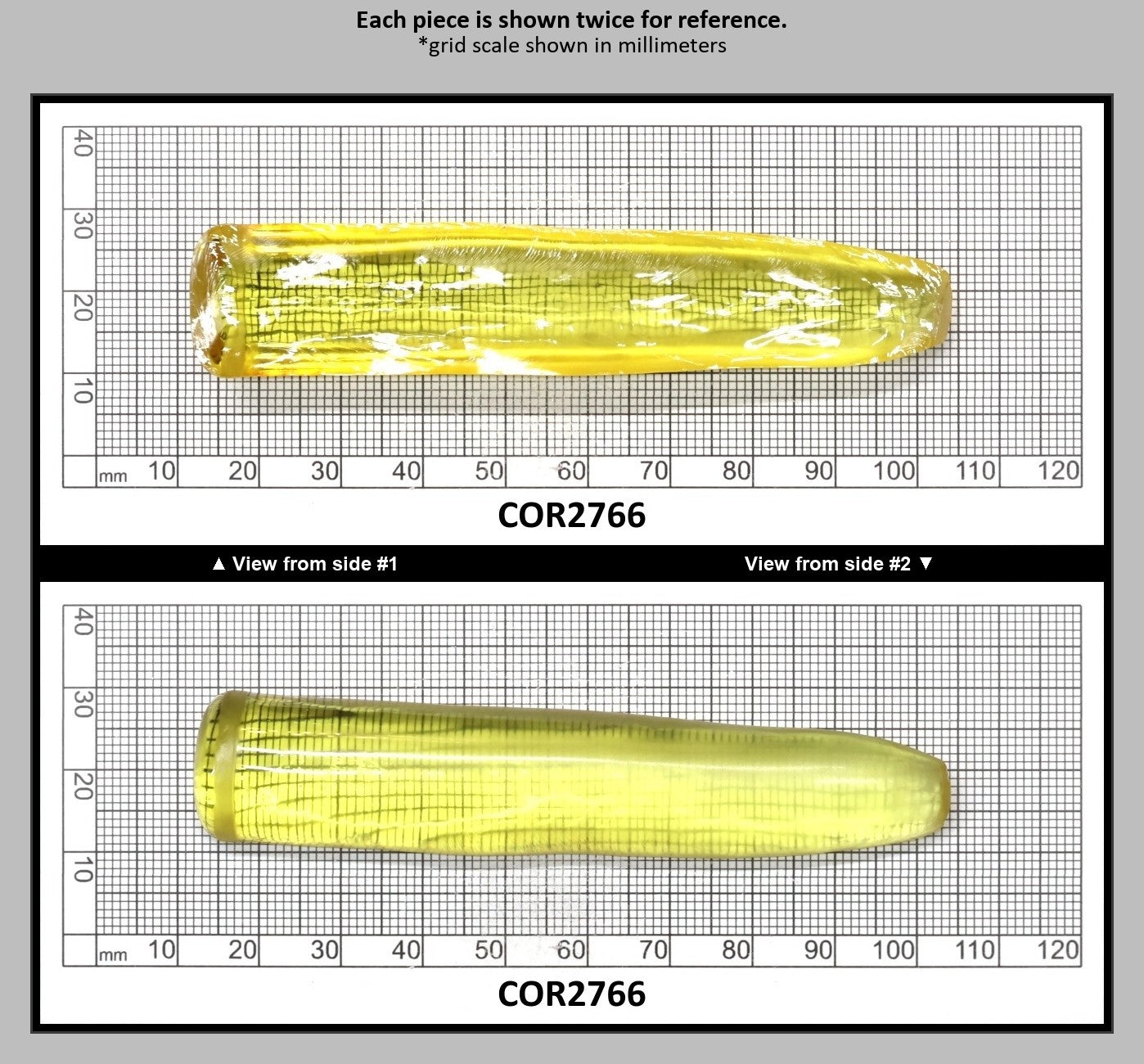 Yellow Topaz #20 Lab Created Corundum Sapphire Faceting Rough for Gem Cutting - Various Sizes - Split Boule : COR2766